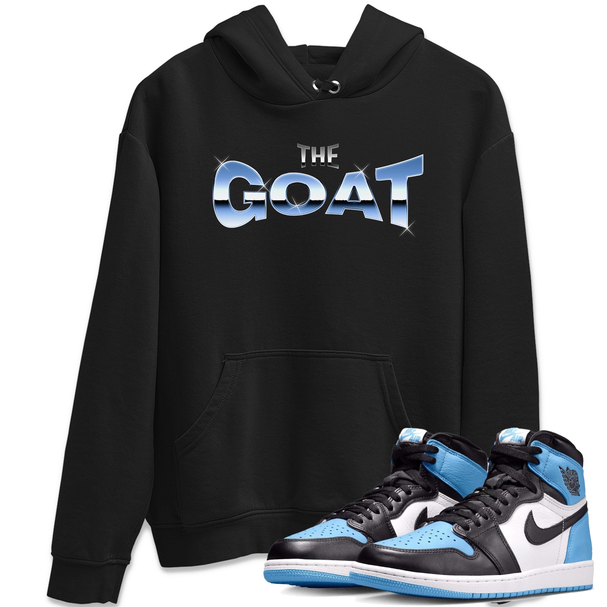 Air Jordan 1 Retro High OG UNC Toe Shirt to match Jordans The GOAT Streetwear Sneaker Shirt 1s UNC Toe Drip Gear Zone Sneaker Matching Clothing Crew Neck T-Shirts Black 1
