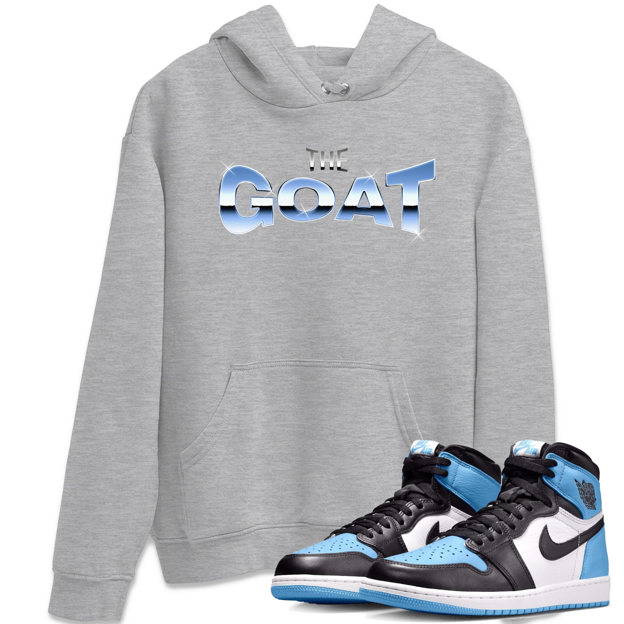 Air Jordan 1 Retro High OG UNC Toe Shirt to match Jordans The GOAT Streetwear Sneaker Shirt 1s UNC Toe Drip Gear Zone Sneaker Matching Clothing Crew Neck T-Shirts Heather Grey 1