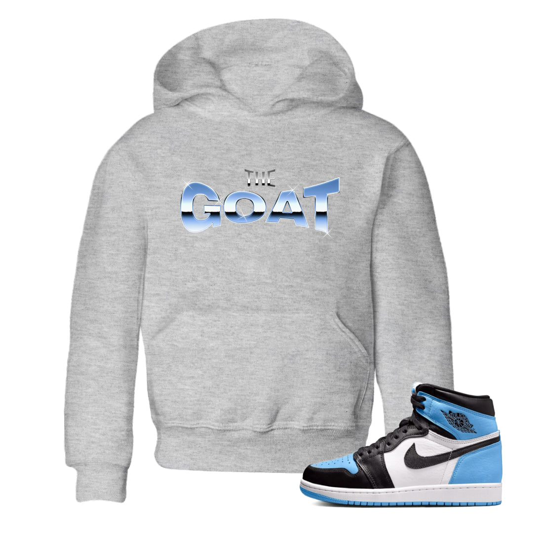 Air Jordan 1 Retro High OG UNC Toe Shirt to match Jordans The GOAT Streetwear Sneaker Shirt 1s UNC Toe Drip Gear Zone Sneaker Matching Clothing Kids and Baby Tees Heather Grey 1