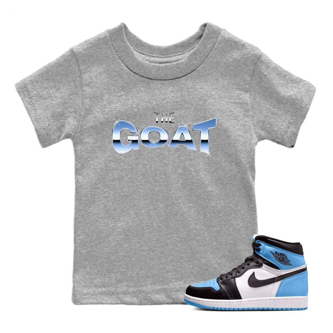 Air Jordan 1 UNC Toe The GOAT Baby and Kids Streetwear Sneaker Shirt AJ1 OG High UNC Toe Kids Streetwear Sneaker Shirt Size Chart