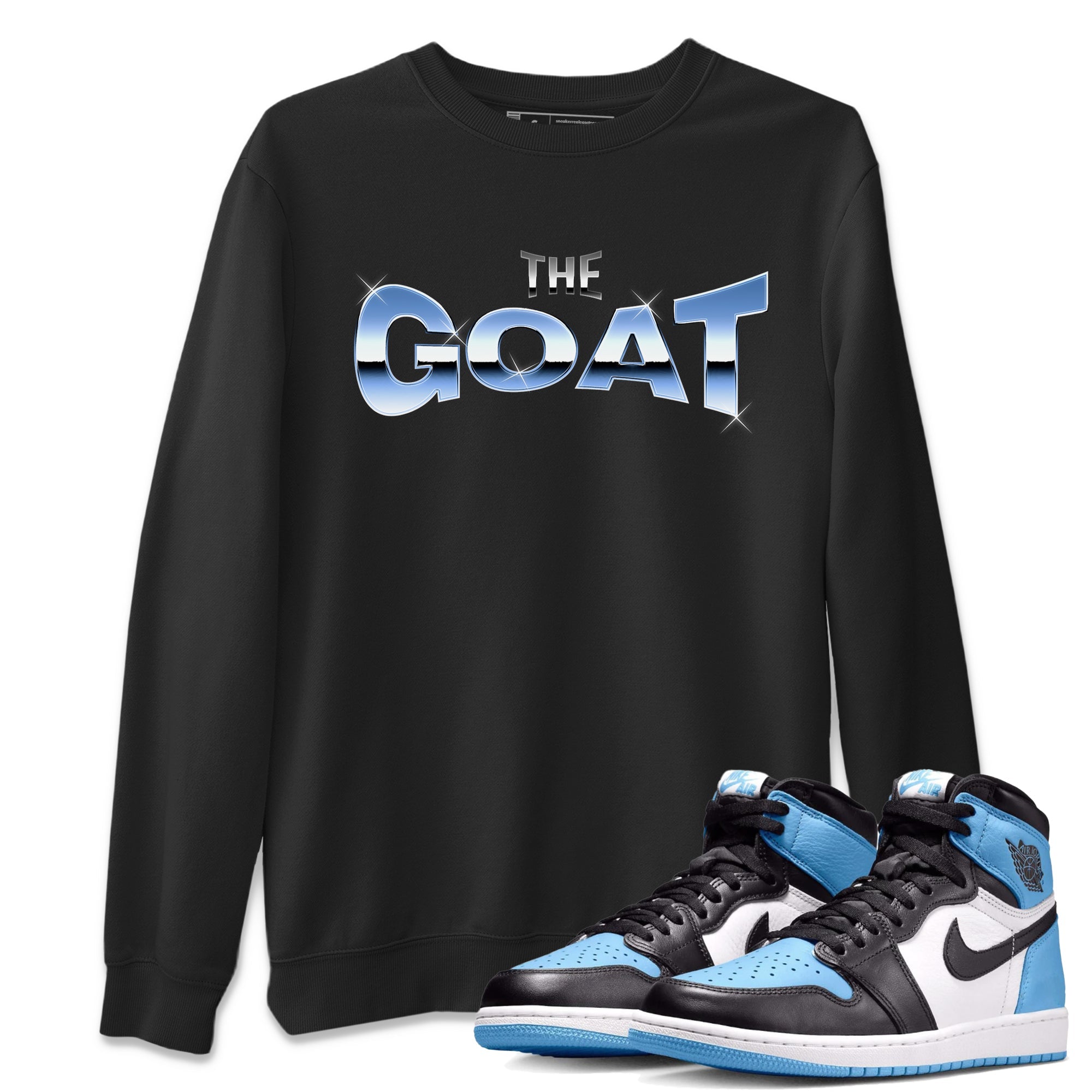 Air Jordan 1 UNC Toe The GOAT Crew Neck Streetwear Sneaker Shirt AJ1 OG High UNC Toe Sneaker T-Shirts Washing and Care Tip