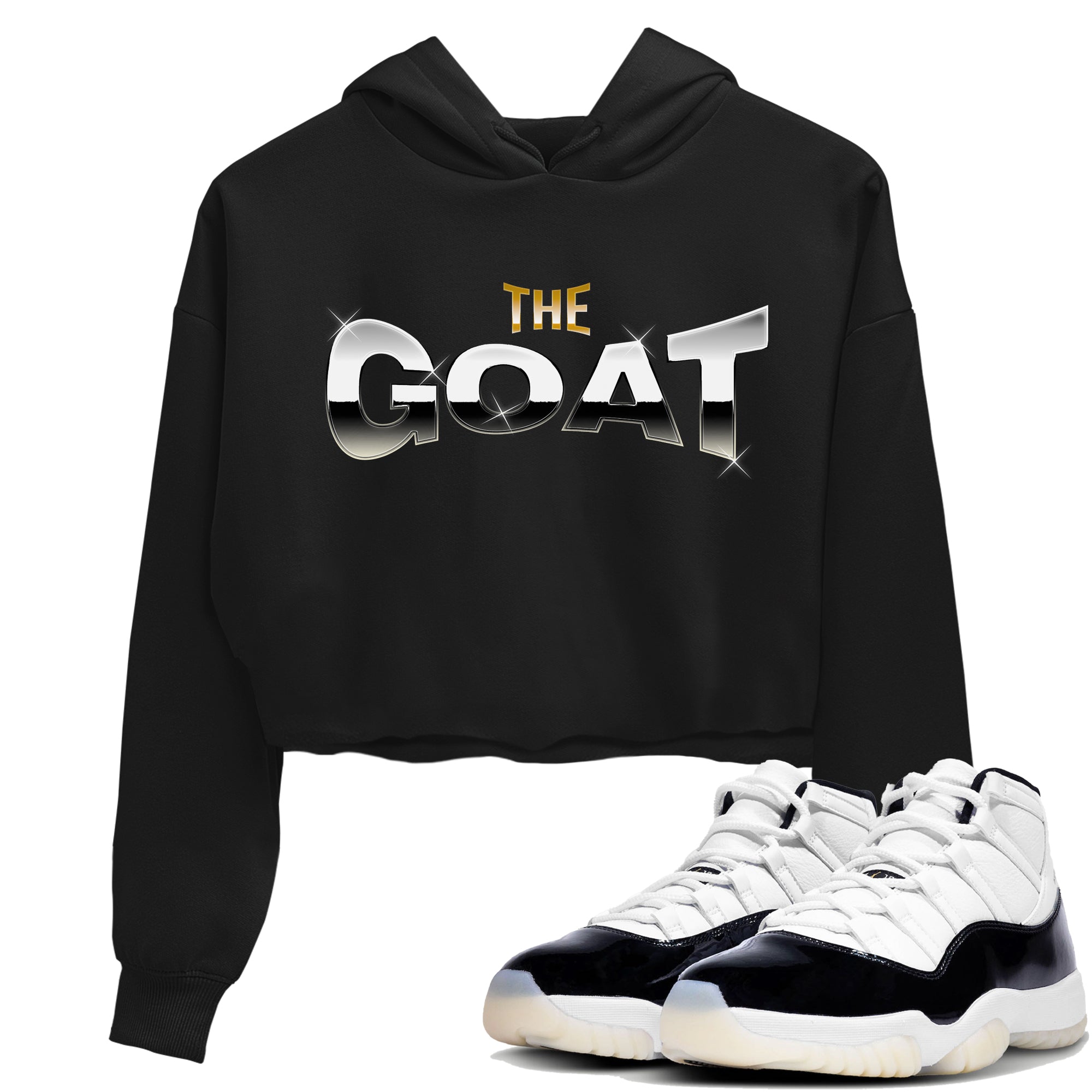Air Jordan 11 Gratitude shirt to match jordans The Goat sneaker tees AJ11 Gratitude Drip Gear Zone Black 1 Crop T-Shirt