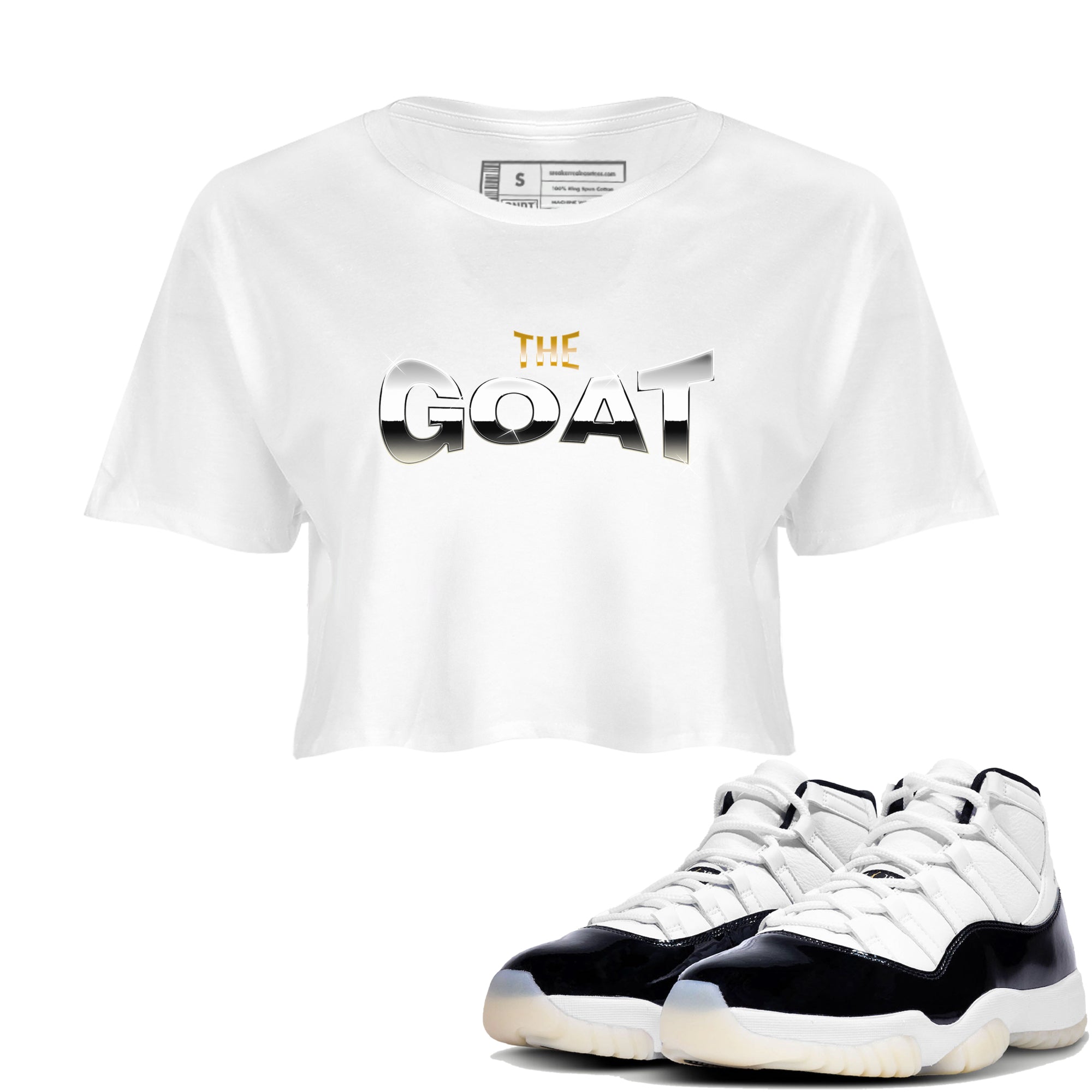 Air Jordan 11 Gratitude shirt to match jordans The Goat sneaker tees AJ11 Gratitude Drip Gear Zone White 1 Crop T-Shirt