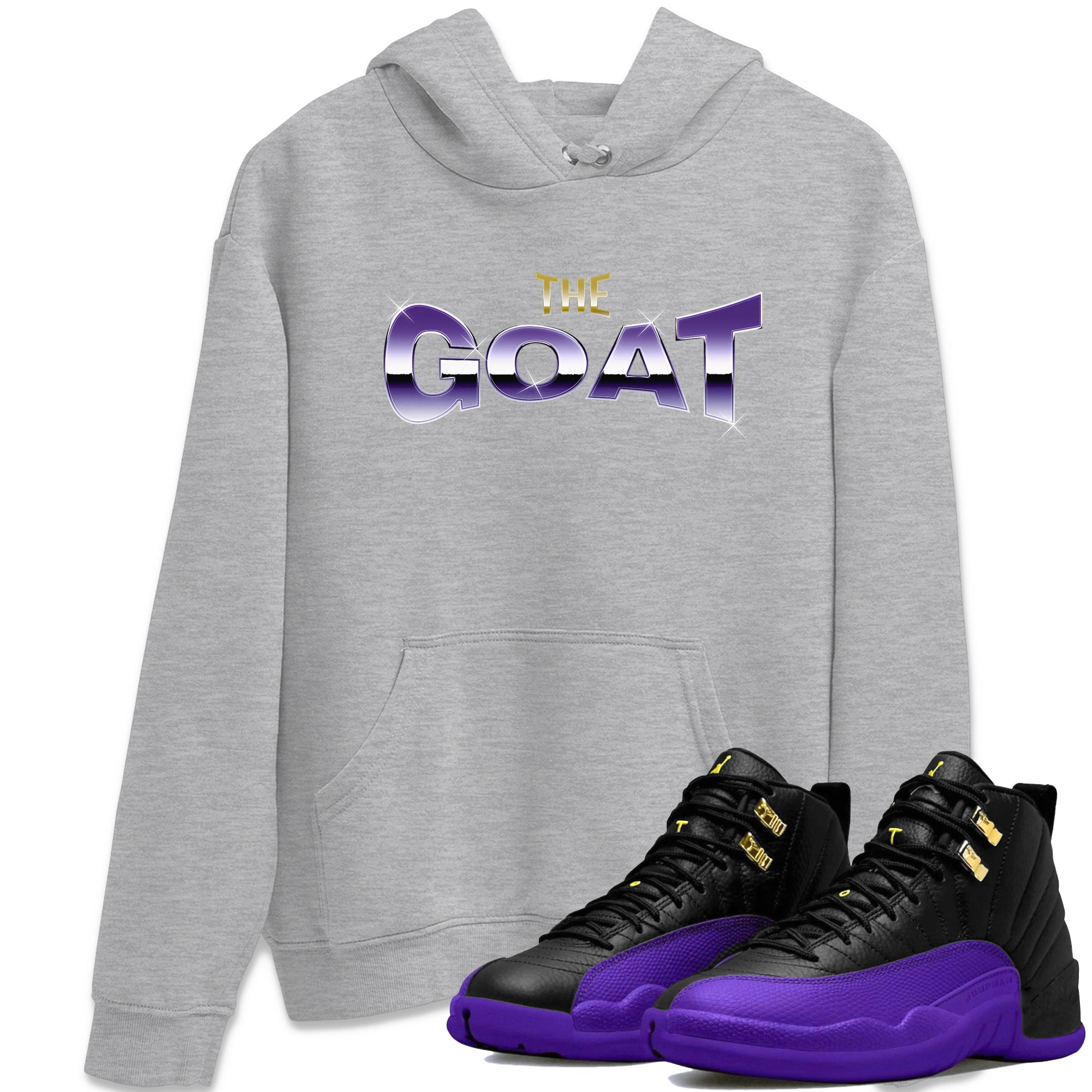 Air Jordan 12 Field Purple Sneaker Match Tees The Goat Sneaker Tees AJ12 Field Purple Sneaker Release Tees Unisex Shirts Heather Grey 1
