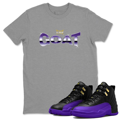 Air Jordan 12 Field Purple Sneaker Match Tees The Goat Sneaker Tees AJ12 Field Purple Sneaker Release Tees Unisex Shirts Heather Grey 1