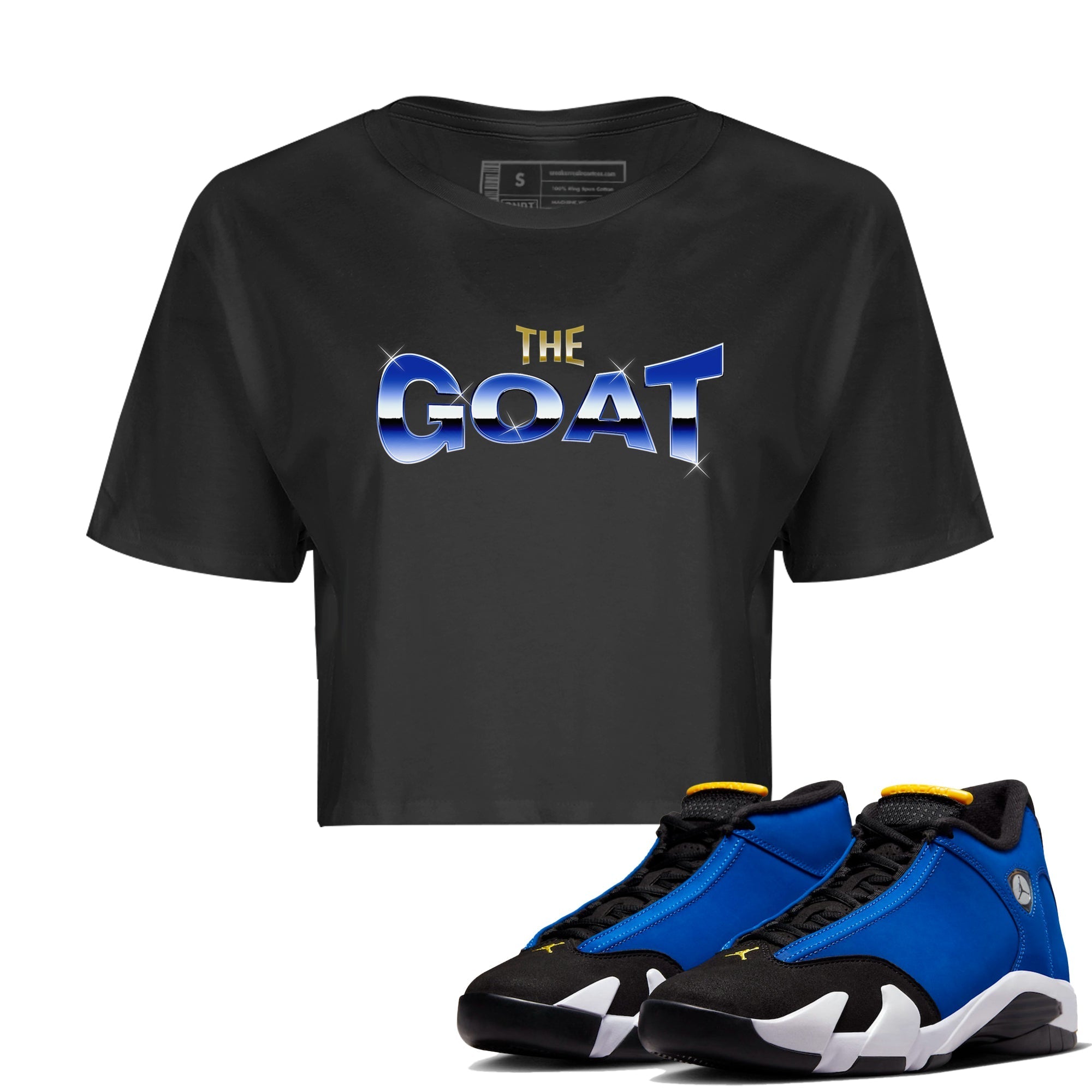 Air Jordan 14 Laney Sneaker Match Tees The Goat Streetwear Sneaker Shirt AJ14 Laney Sneaker Release Tees Women's Shirts Black 1
