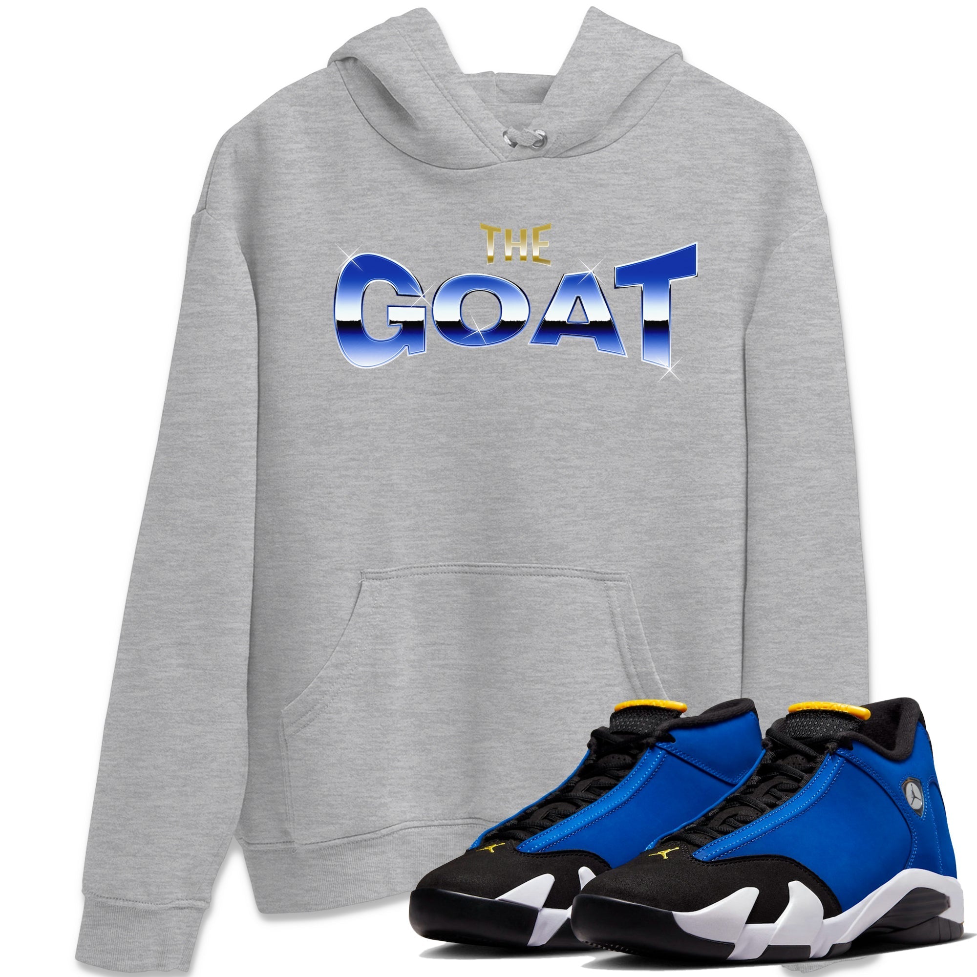 Air Jordan 14 Laney Sneaker Match Tees The Goat Streetwear Sneaker Shirt AJ14 Laney Sneaker Release Tees Unisex Shirts Heather Grey 1