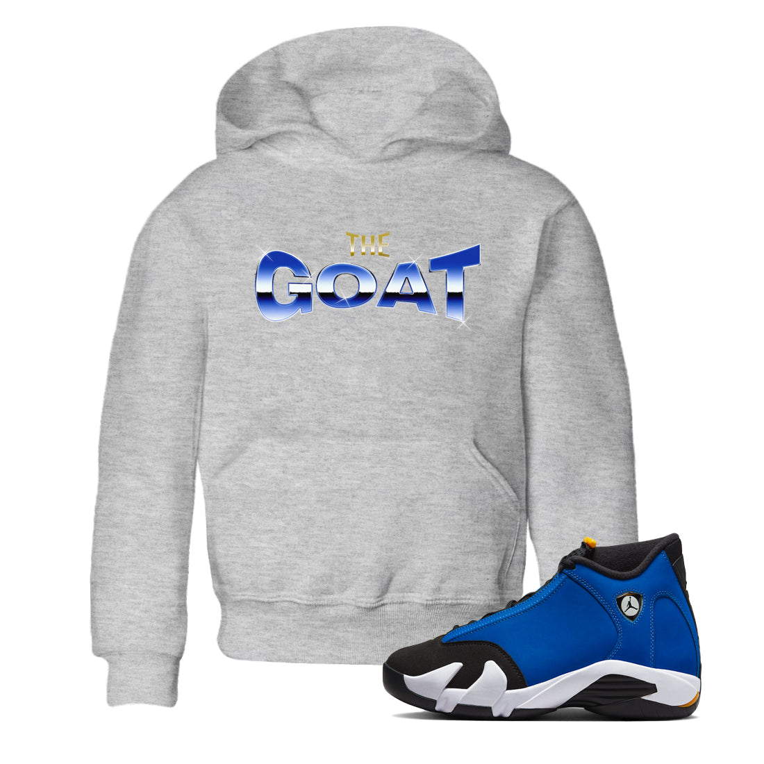 Air Jordan 14 Laney Sneaker Match Tees The Goat Streetwear Sneaker Shirt AJ14 Laney Sneaker Release Tees Kids Shirts Heather Grey 1