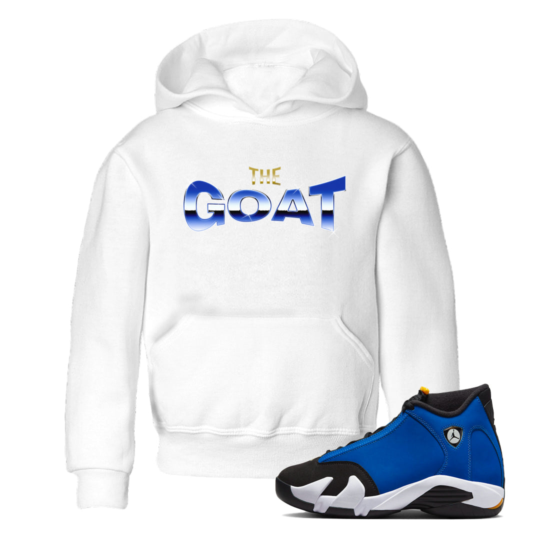 Air Jordan 14 Laney Sneaker Match Tees The Goat Streetwear Sneaker Shirt AJ14 Laney Sneaker Release Tees Kids Shirts White 1