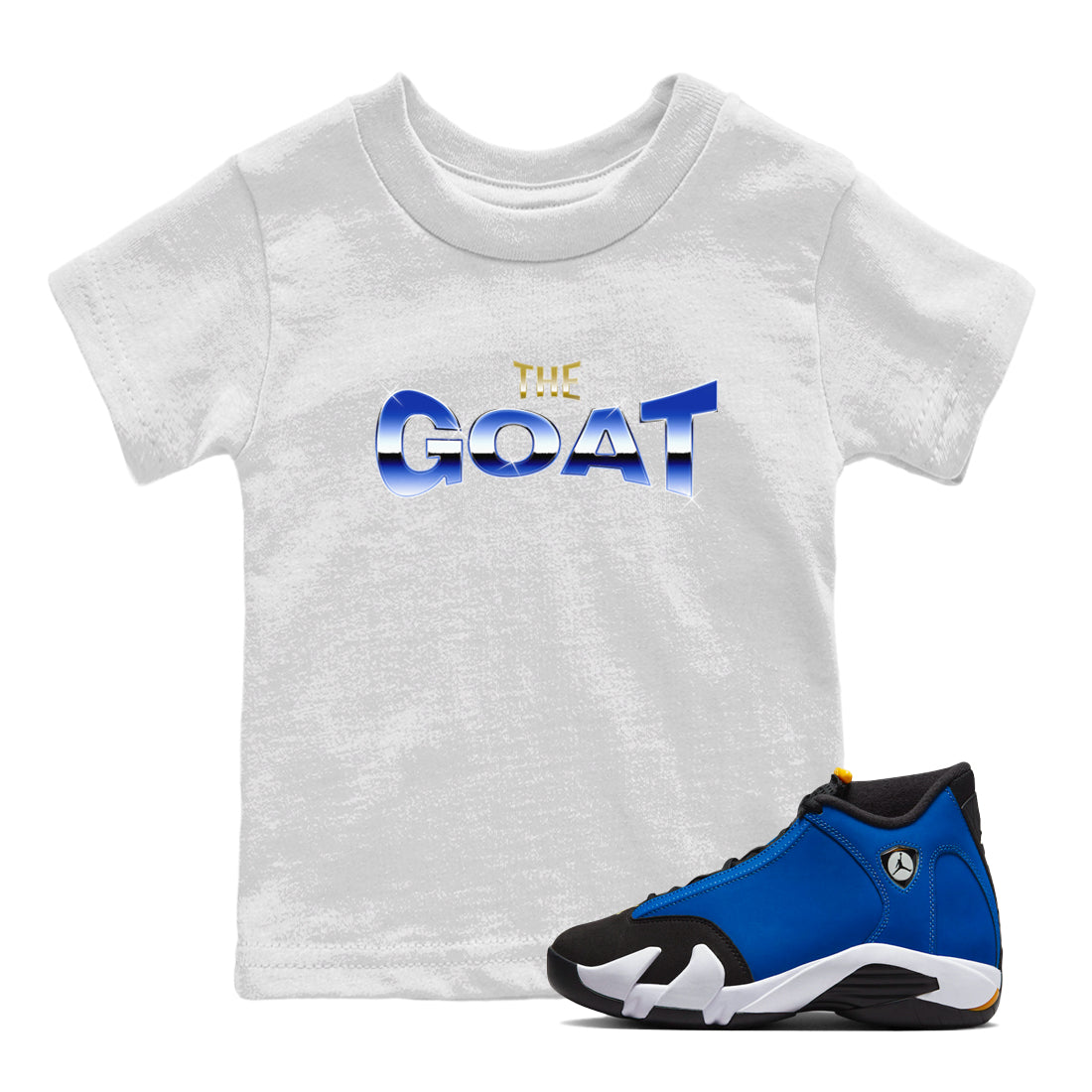 Air Jordan 14 Laney Sneaker Match Tees The Goat Streetwear Sneaker Shirt AJ14 Laney Sneaker Release Tees Kids Shirts White 1