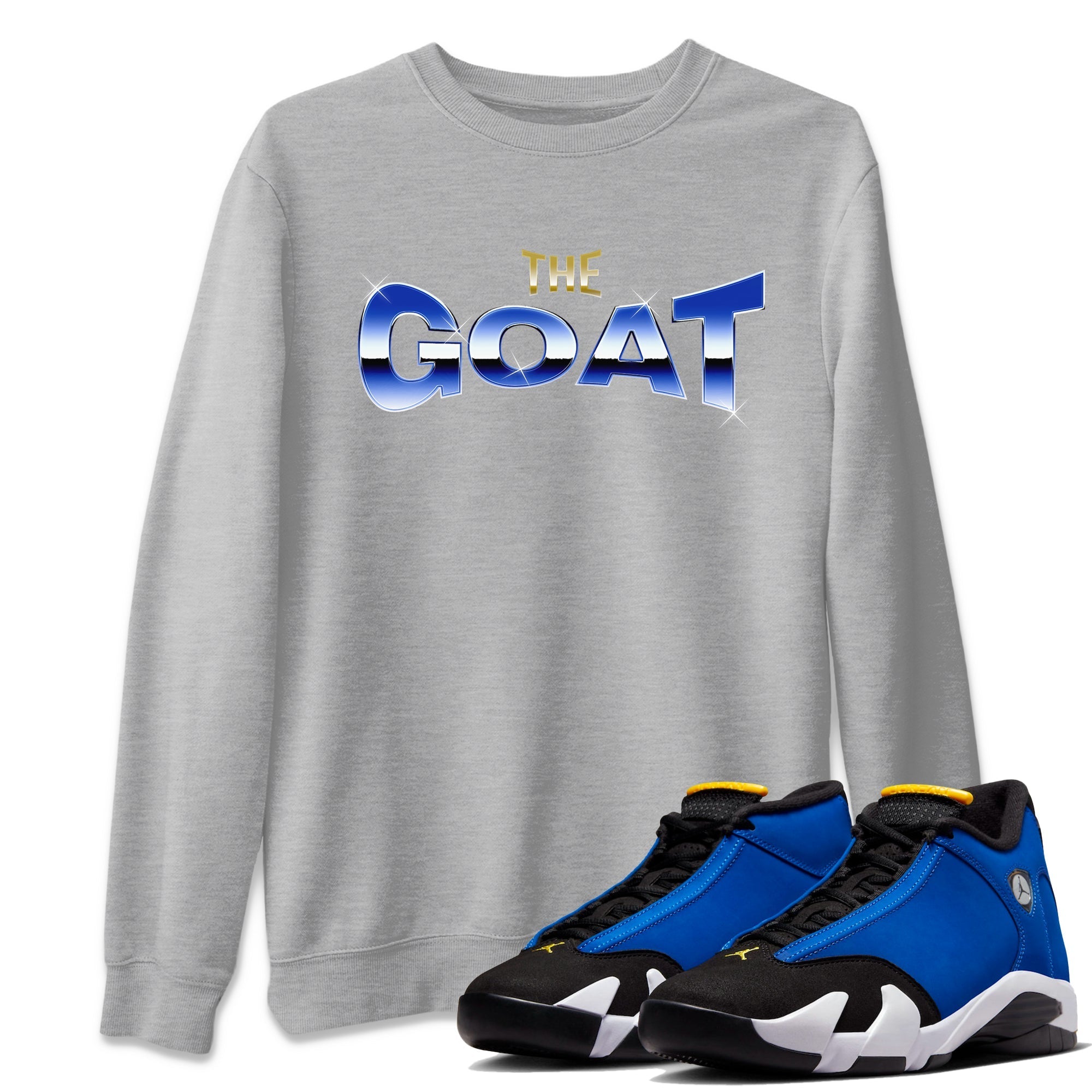 Air Jordan 14 Laney Sneaker Match Tees The Goat Streetwear Sneaker Shirt AJ14 Laney Sneaker Release Tees Unisex Shirts Heather Grey 1