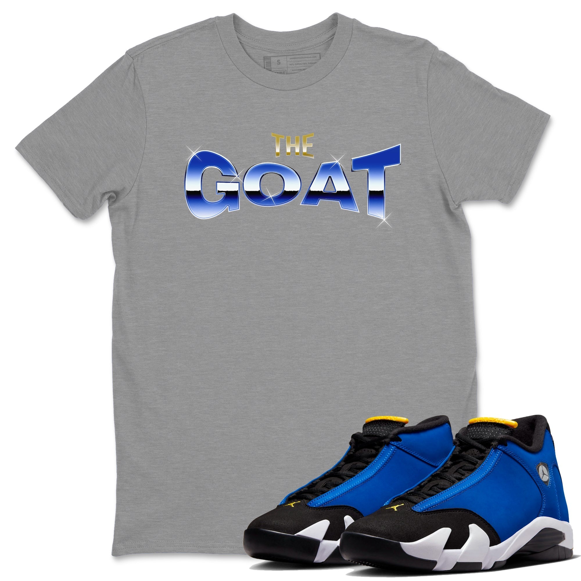 Air Jordan 14 Laney Sneaker Match Tees The Goat Streetwear Sneaker Shirt AJ14 Laney Sneaker Release Tees Unisex Shirts Heather Grey 1