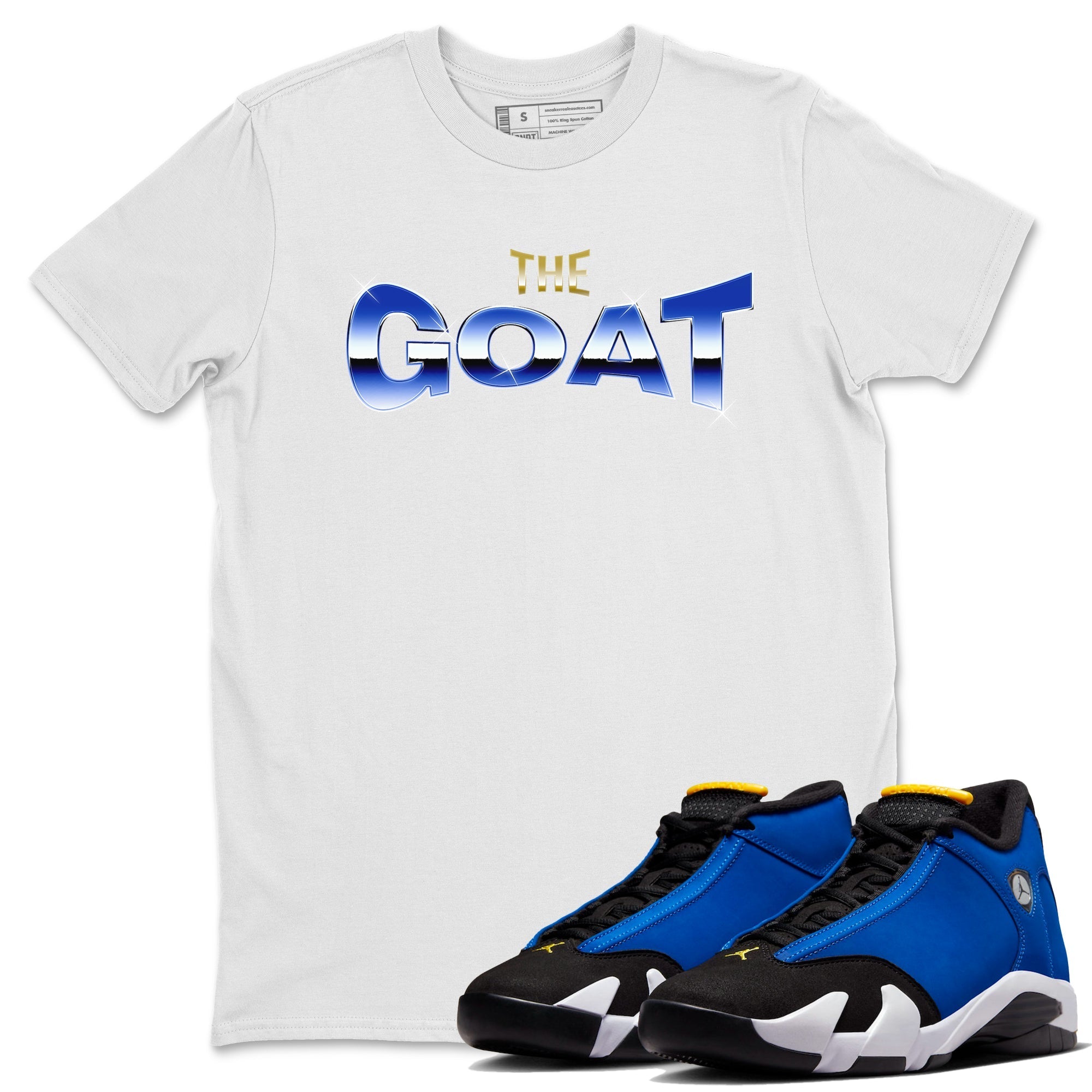 Air Jordan 14 Laney Sneaker Match Tees The Goat Streetwear Sneaker Shirt AJ14 Laney Sneaker Release Tees Unisex Shirts White 1