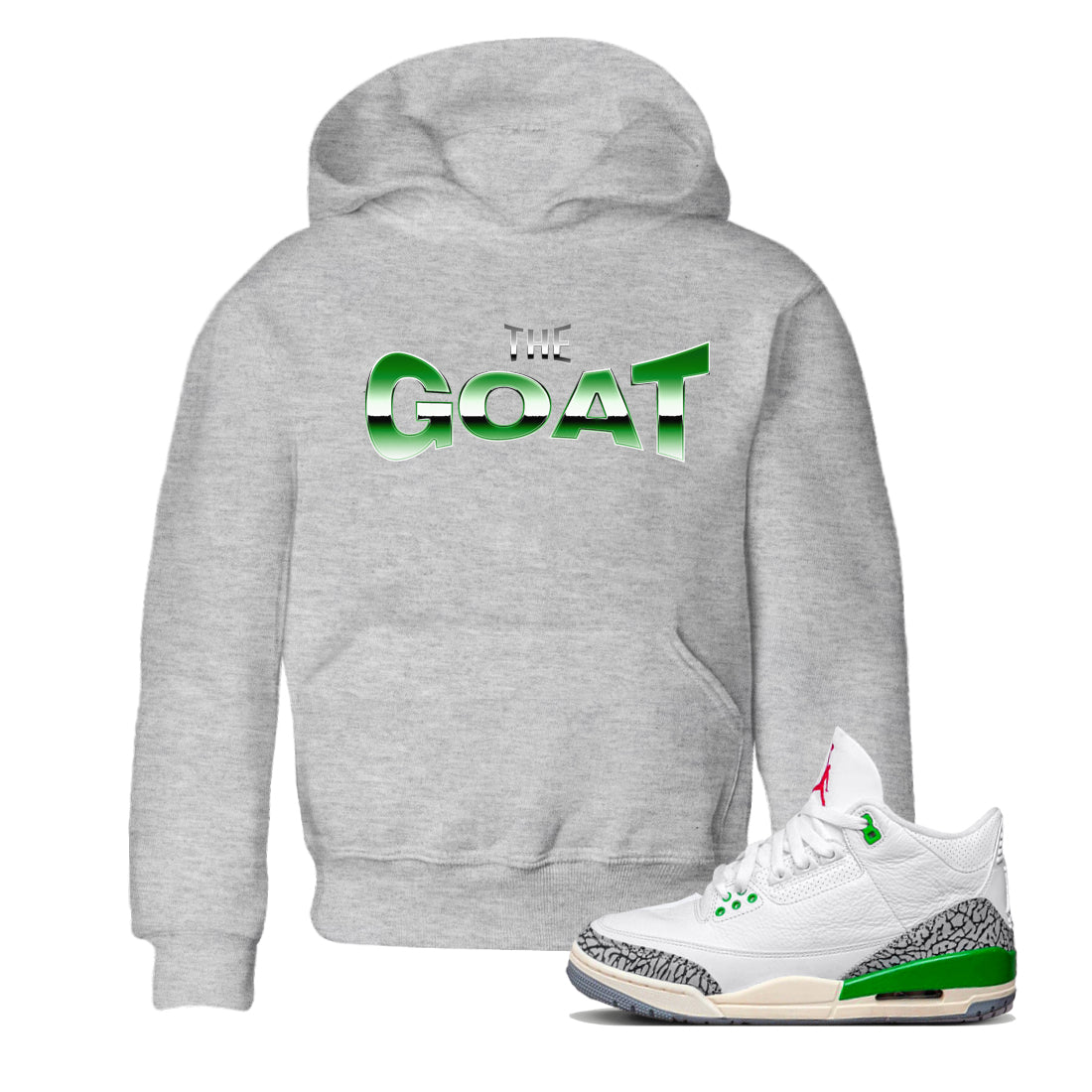 Air Jordan 3 Lucky Green Sneaker Tees Drip Gear Zone The GOAT Sneaker Tees AJ3 Lucky Green Shirt  Heather Grey 1