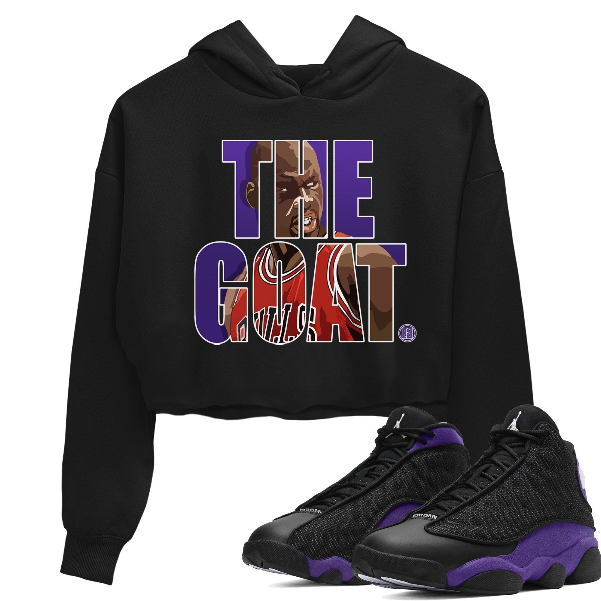 Jordan 13 Court Purple Sneaker Tees Drip Gear Zone The Goat Sneaker Tees Jordan 13 Court Purple Shirt Women's Shirts