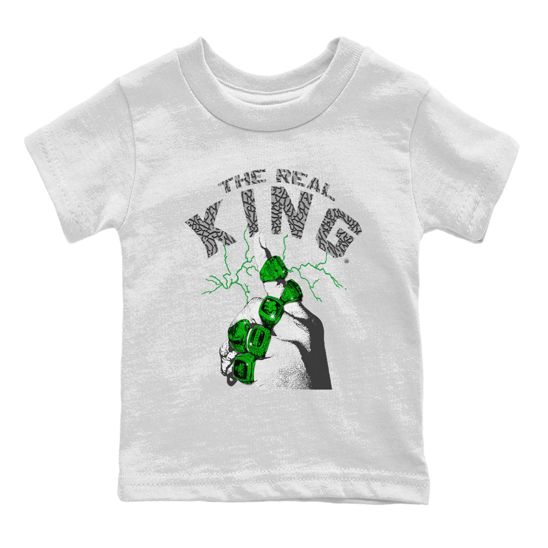 Air Jordan 3 Lucky Green The Real King Baby and Kids Streetwear Sneaker Shirt Jordan 3 Retro Lucky Green Kids Streetwear Sneaker Shirt Washing and Care Tip