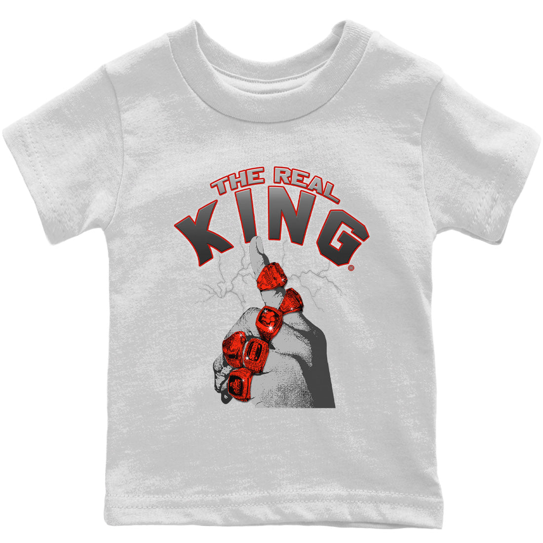 Jordan 4 Infrared Sneaker Matching T-Shirt The Real King Sneaker Tees Jordan 4 Infrared Sneaker Release Tees Kids Shirts
