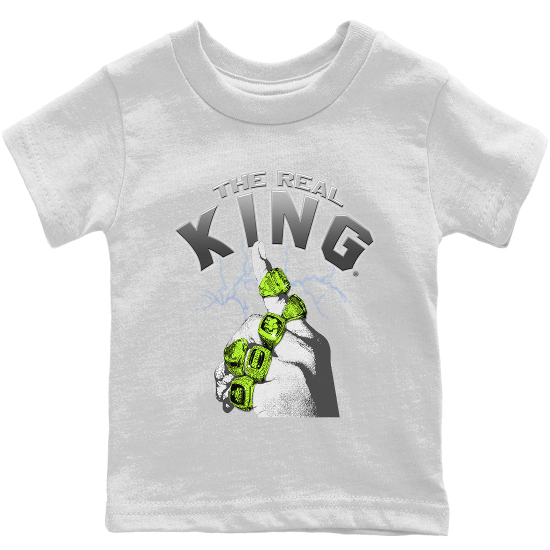 Jordan 5 Green Bean Sneaker Matching T-Shirt The Real King Sneaker Tees Jordan 5 Green Bean Sneaker Release Tees Kids Shirts