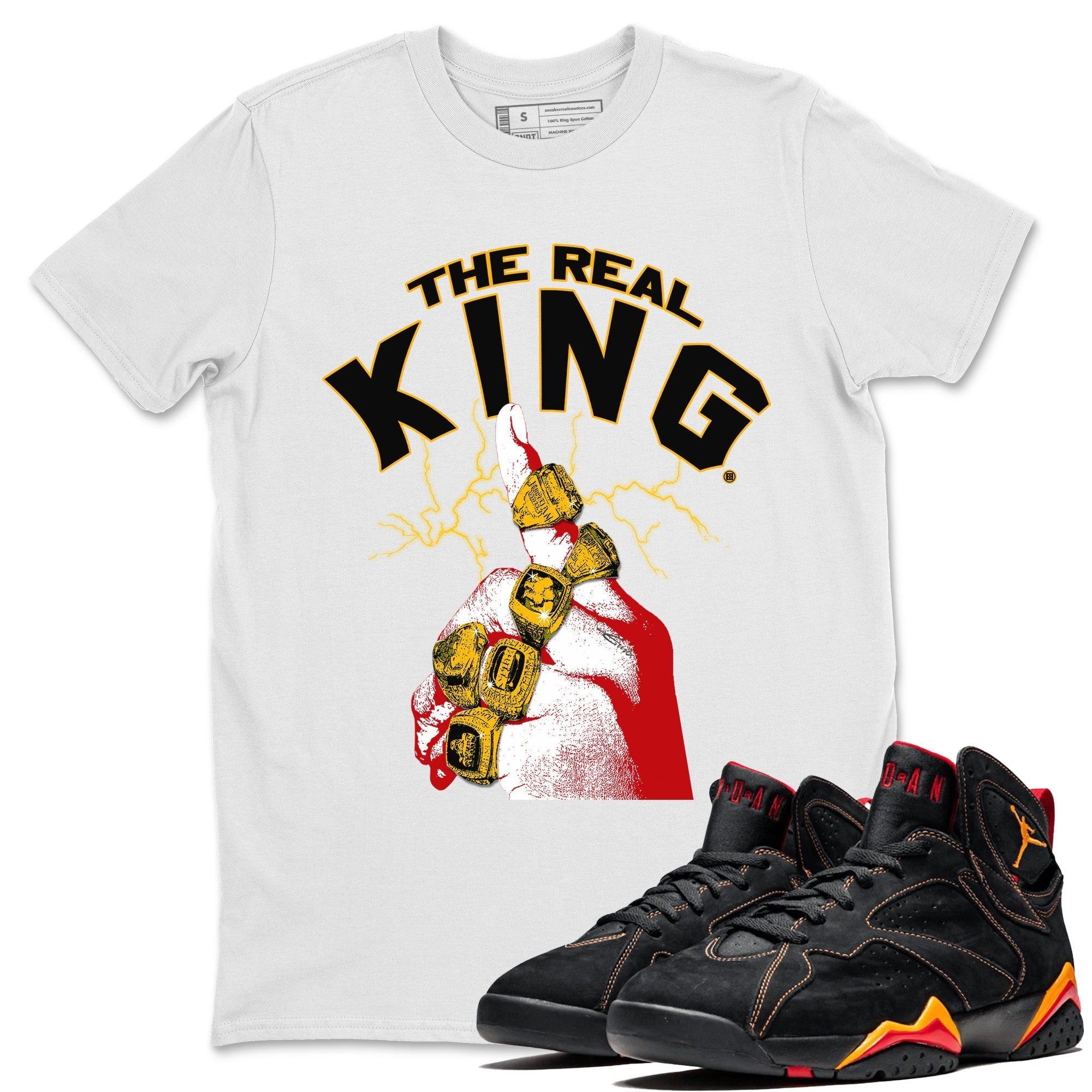Jordan 7 Citrus Shirt To Match Jordans The Real King Sneaker Tees Jordan 7 Citrus Drip Gear Zone Sneaker Matching Clothing Unisex Shirts