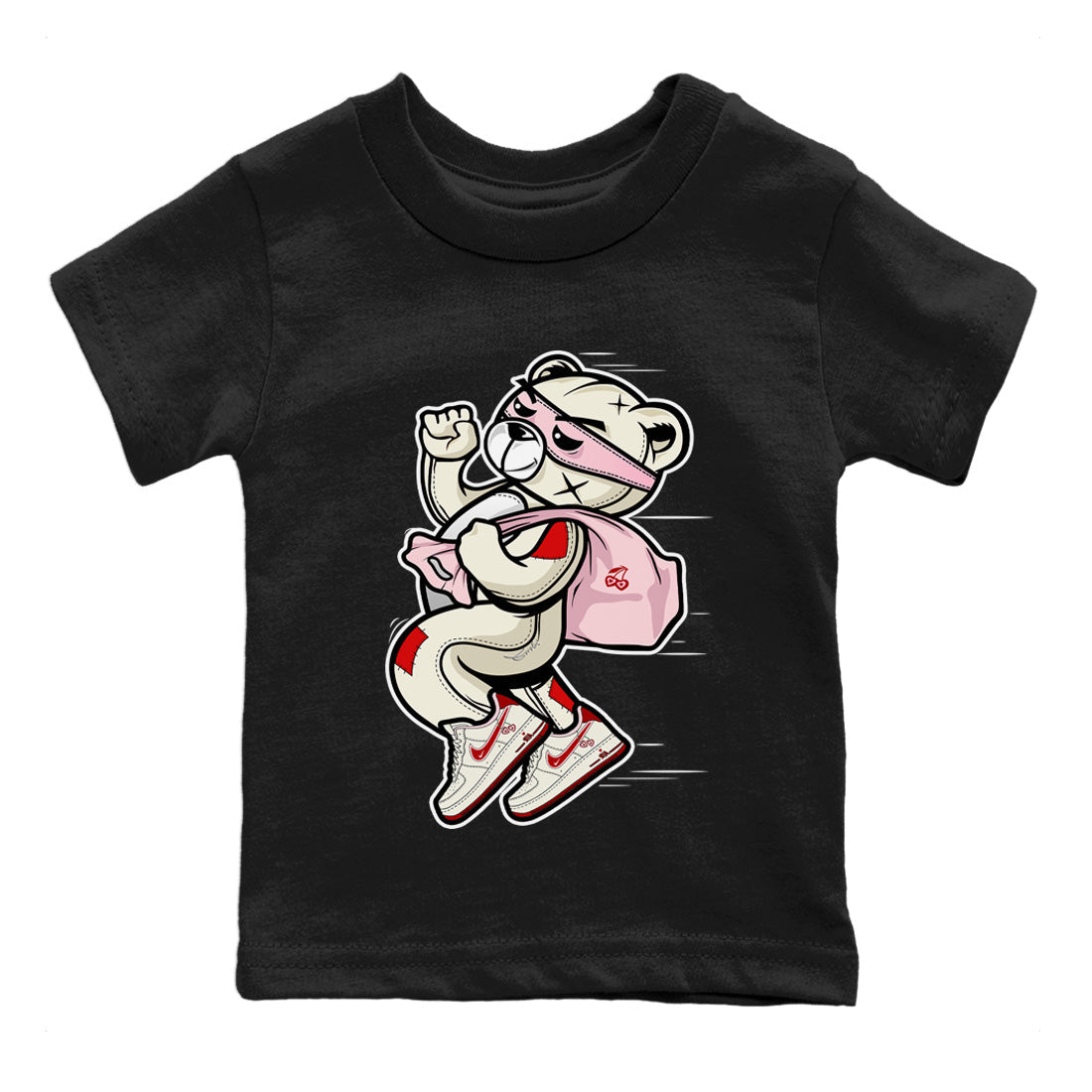 Air Force 1 Valentines Day Sneaker Match Tees Thief Bear Sneaker Tees Air Force 1 Valentines Day Jordan to match sneaker T-Shirt Kids Shirts