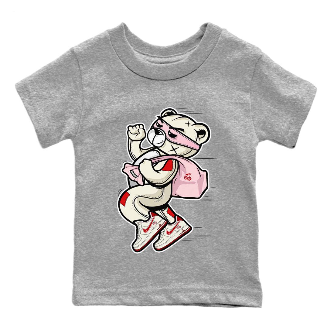 Air Force 1 Valentines Day Sneaker Match Tees Thief Bear Sneaker Tees Air Force 1 Valentines Day Jordan to match sneaker T-Shirt Kids Shirts