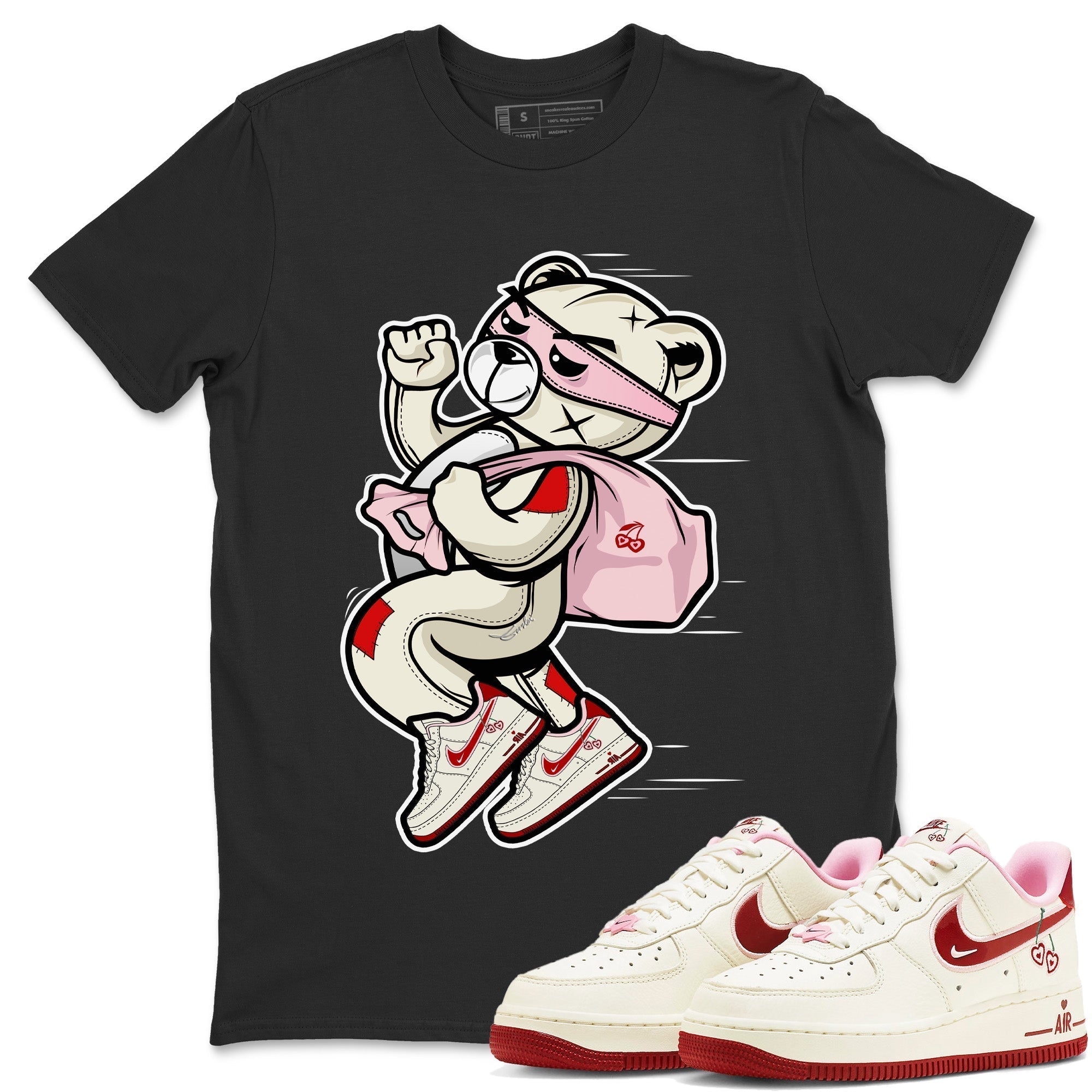 Air Force 1 Valentines Day Sneaker Match Tees Thief Bear Sneaker Tees Air Force 1 Valentines Day Jordan to match sneaker T-Shirt Crew Neck Shirts