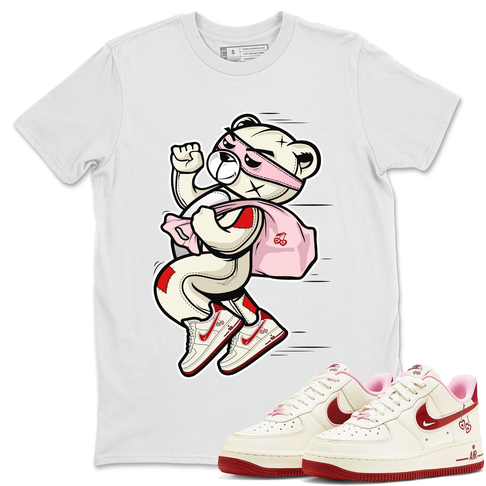Air Force 1 Valentines Day Sneaker Match Tees Thief Bear Sneaker Tees Air Force 1 Valentines Day Jordan to match sneaker T-Shirt Crew Neck Shirts