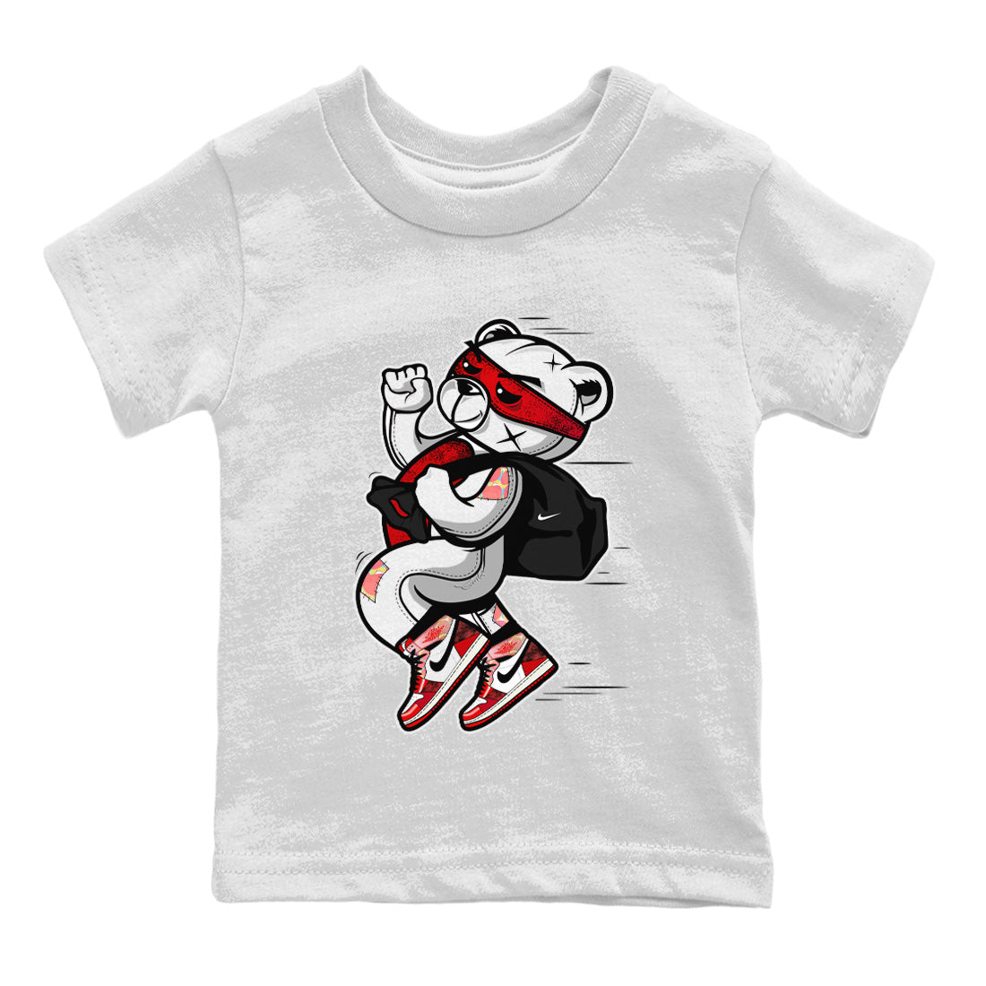 Air Jordan 1 Spider Man Sneaker Match Tees Thief Bear Sneaker Release Tees Spider-Man: Across the Spider-Verse x Air Jordan 1 Sneaker Release Tees Kids Shirts White 2