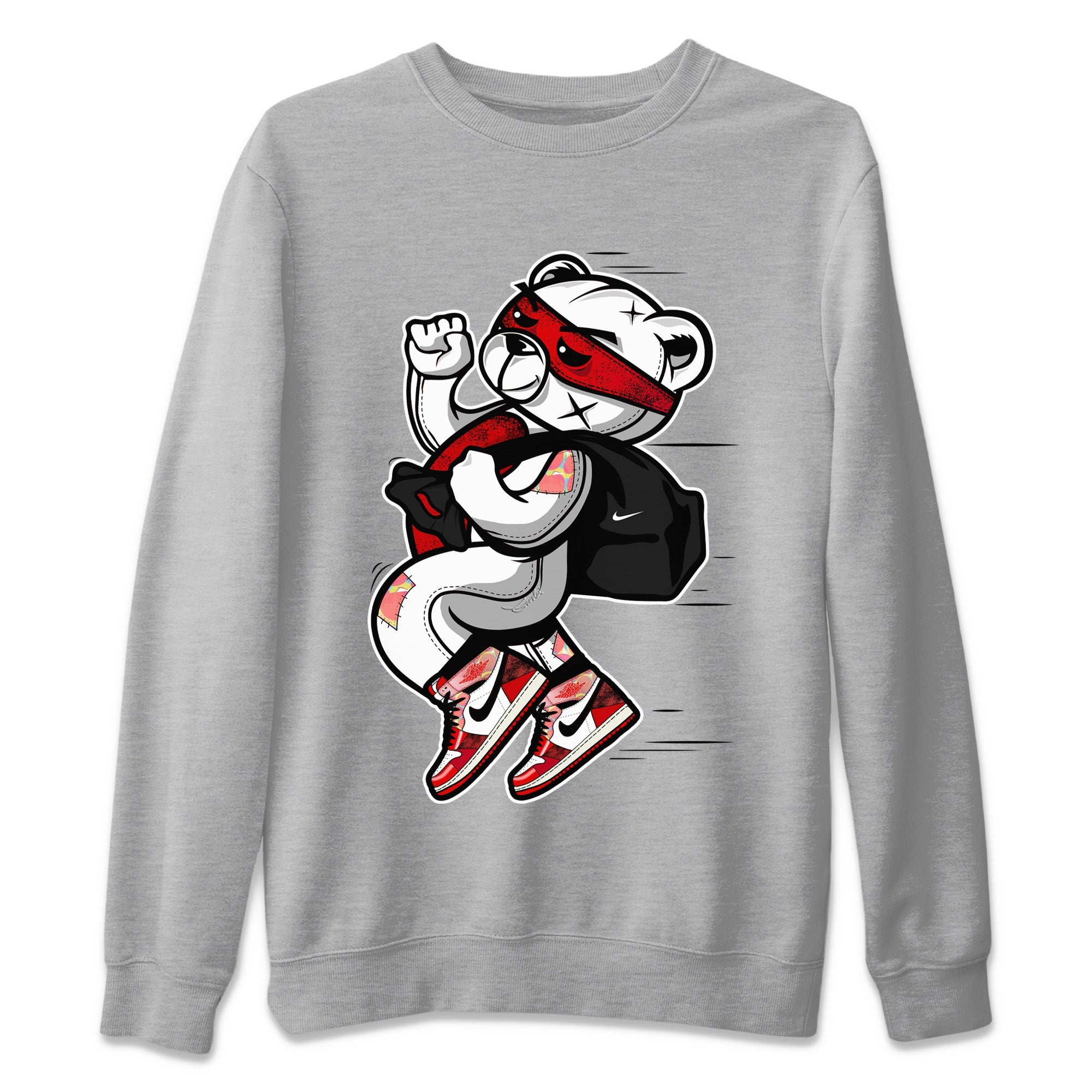 Air Jordan 1 Spider Man Sneaker Match Tees Thief Bear Sneaker Release Tees Spider-Man: Across the Spider-Verse x Air Jordan 1 Sneaker Release Tees Unisex Shirts Heather Grey 2