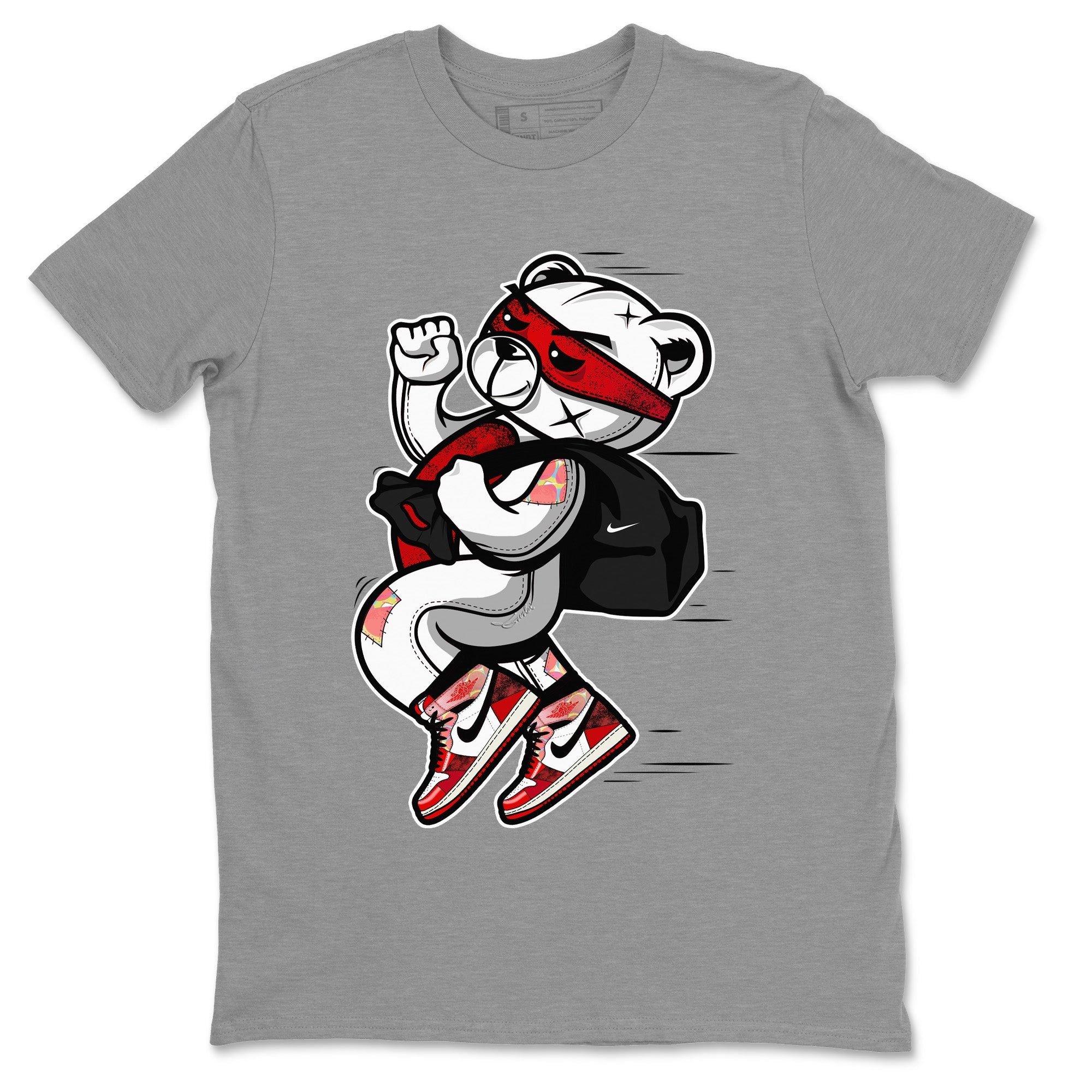 Air Jordan 1 Spider Man Sneaker Match Tees Thief Bear Sneaker Release Tees Spider-Man: Across the Spider-Verse x Air Jordan 1 Sneaker Release Tees Unisex Shirts Heather Grey 2