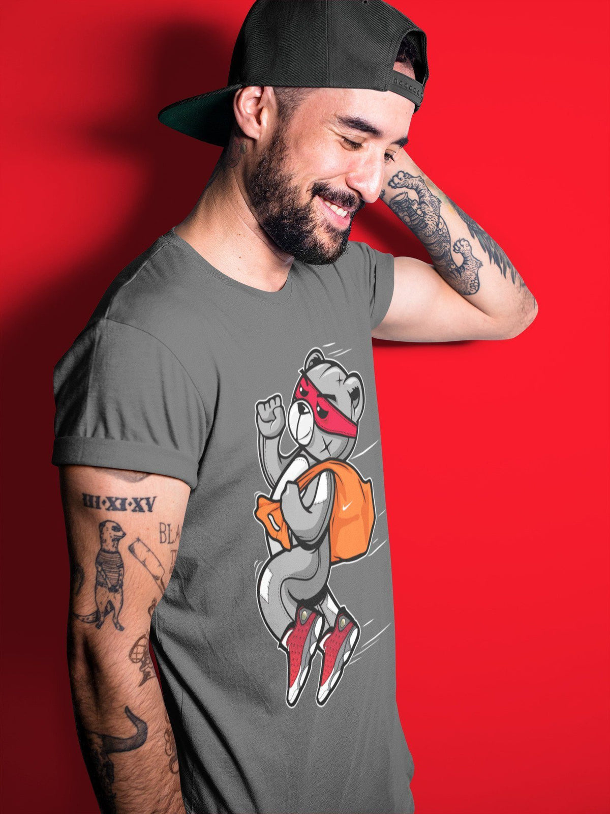 Jordan 13 Red Flint Shirt To Match Jordans Thief Bear Sneaker Tees Jordan 13 Red Flint Drip Gear Zone Sneaker Matching Clothing Unisex Shirts
