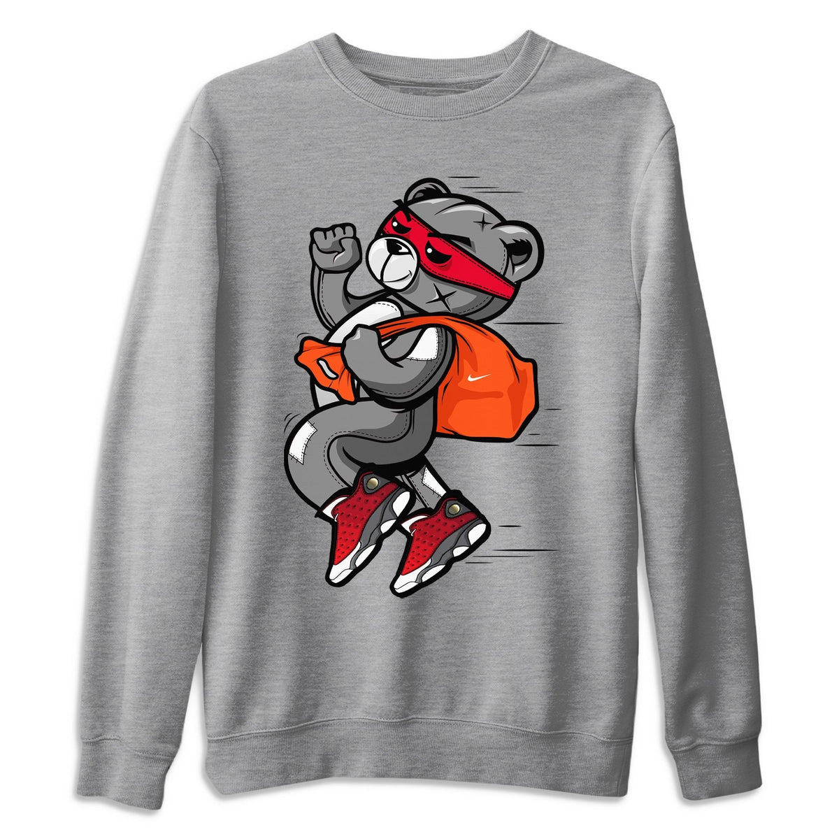Jordan 13 Red Flint Shirt To Match Jordans Thief Bear Sneaker Tees Jordan 13 Red Flint Drip Gear Zone Sneaker Matching Clothing Unisex Shirts