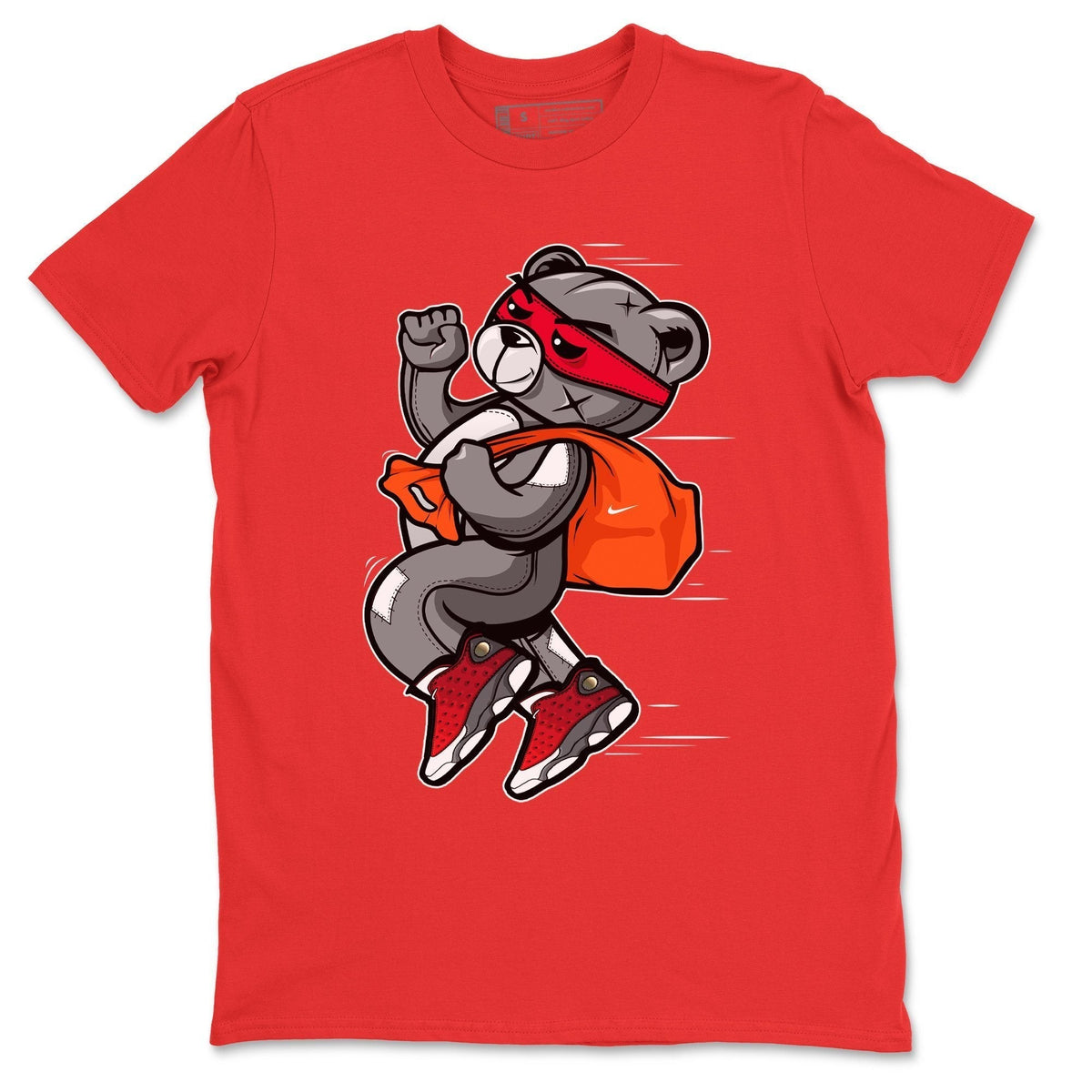 Jordan 13 Red Flint Shirt To Match Jordans Thief Bear Sneaker Tees Jordan 13 Red Flint Drip Gear Zone Sneaker Matching Clothing Unisex Shirts