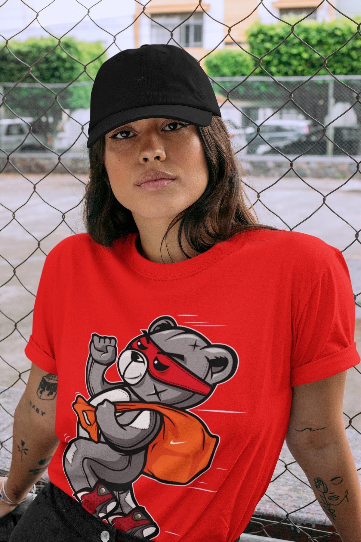 Jordan 13 Red Flint Shirt To Match Jordans Thief Bear Sneaker Tees Jordan 13 Red Flint Drip Gear Zone Sneaker Matching Clothing Unisex Shirts
