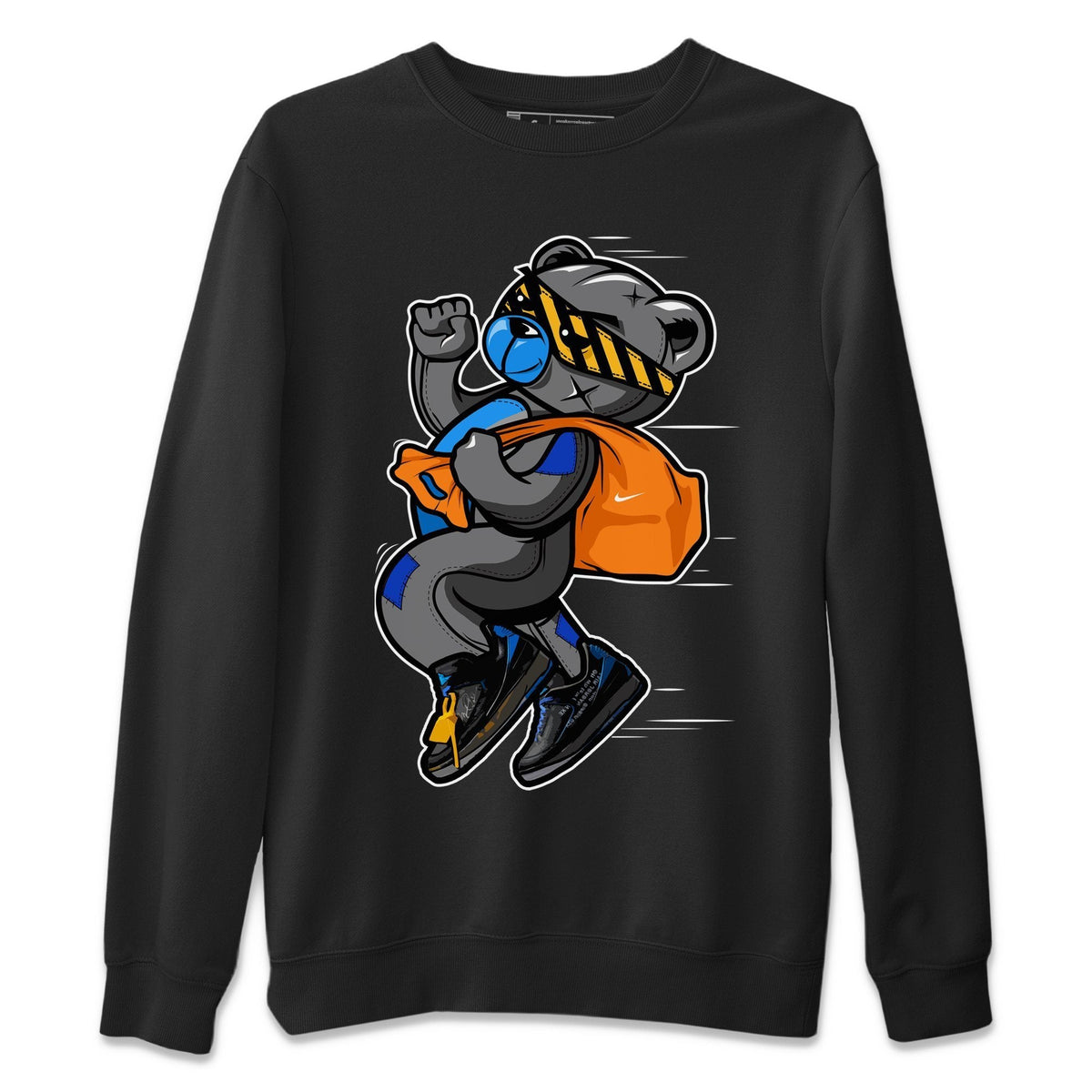 Jordan 2 OFF-WHITE Black Blue Shirt To Match Jordans Thief Bear Sneaker Tees Jordan 2 OFF-WHITE Black Blue Drip Gear Zone Sneaker Matching Clothing Unisex Shirts