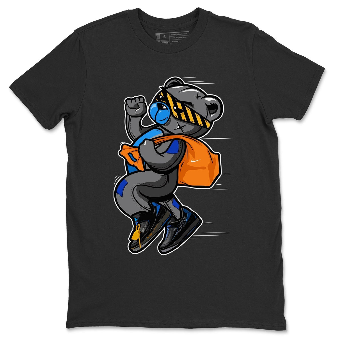 Jordan 2 OFF-WHITE Black Blue Shirt To Match Jordans Thief Bear Sneaker Tees Jordan 2 OFF-WHITE Black Blue Drip Gear Zone Sneaker Matching Clothing Unisex Shirts