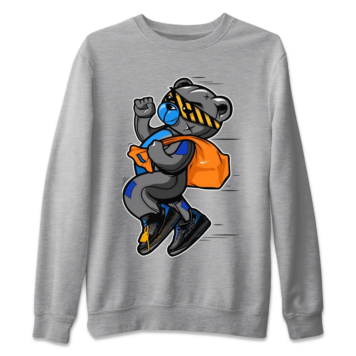 Jordan 2 OFF-WHITE Black Blue Shirt To Match Jordans Thief Bear Sneaker Tees Jordan 2 OFF-WHITE Black Blue Drip Gear Zone Sneaker Matching Clothing Unisex Shirts