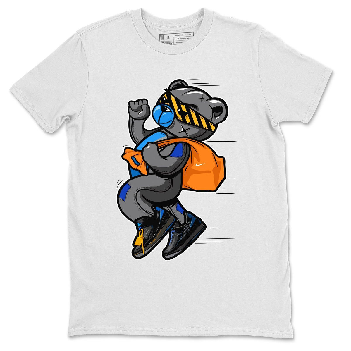Jordan 2 OFF-WHITE Black Blue Shirt To Match Jordans Thief Bear Sneaker Tees Jordan 2 OFF-WHITE Black Blue Drip Gear Zone Sneaker Matching Clothing Unisex Shirts