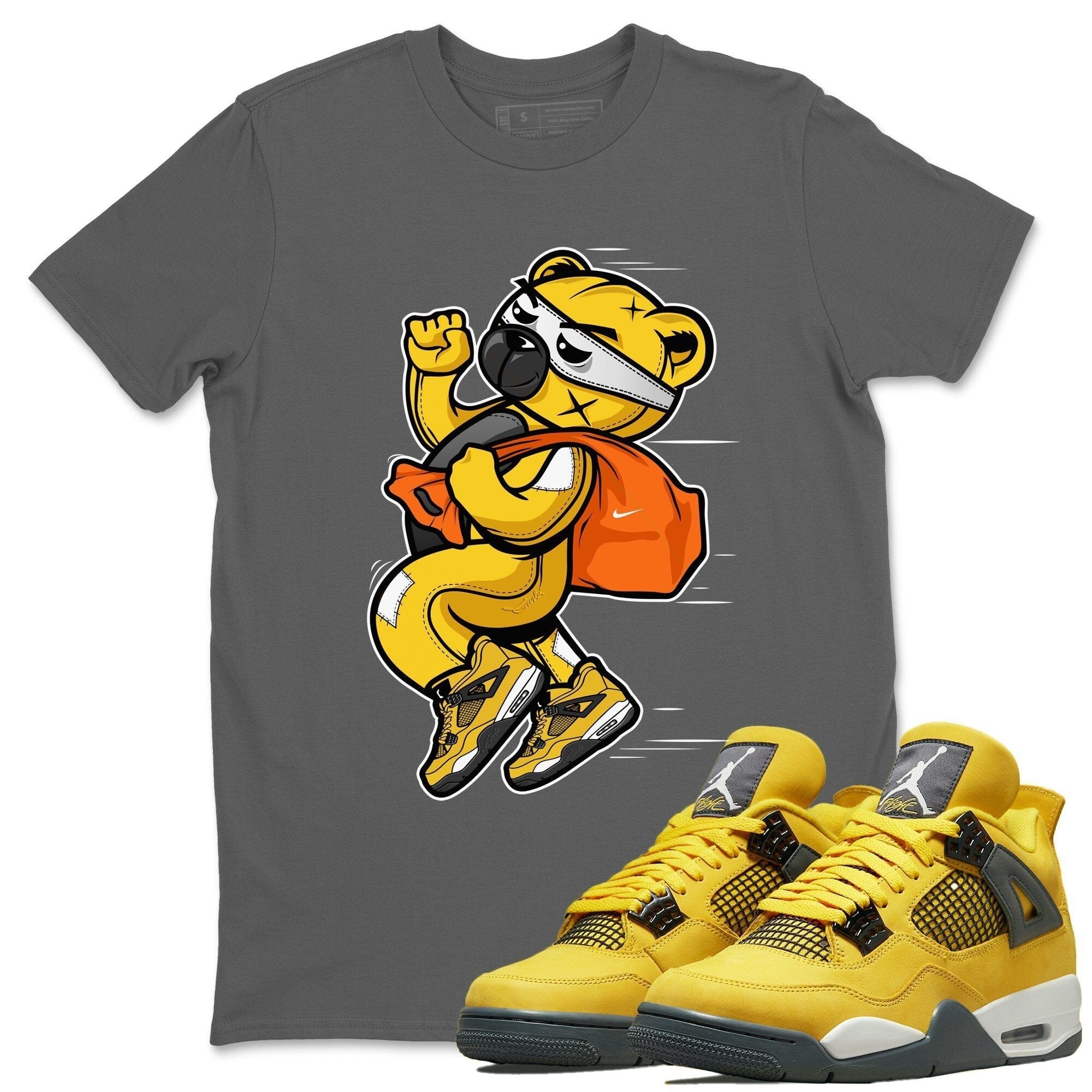 Jordan 4 Lightning Shirt To Match Jordans Thief Bear Sneaker Tees Jordan 4 Lightning Drip Gear Zone Sneaker Matching Clothing Unisex Shirts