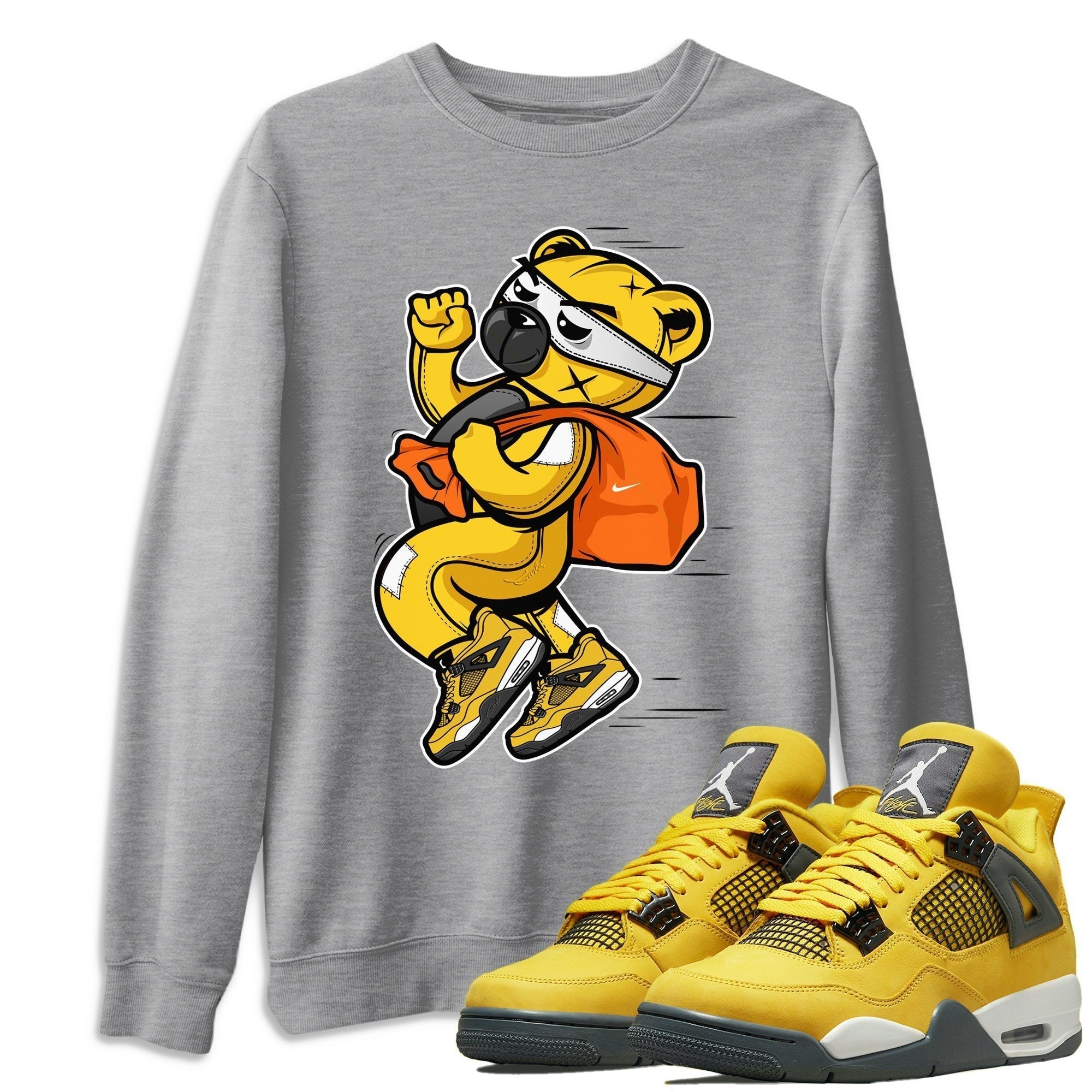 Jordan 4 Lightning Shirt To Match Jordans Thief Bear Sneaker Tees Jordan 4 Lightning Drip Gear Zone Sneaker Matching Clothing Unisex Shirts