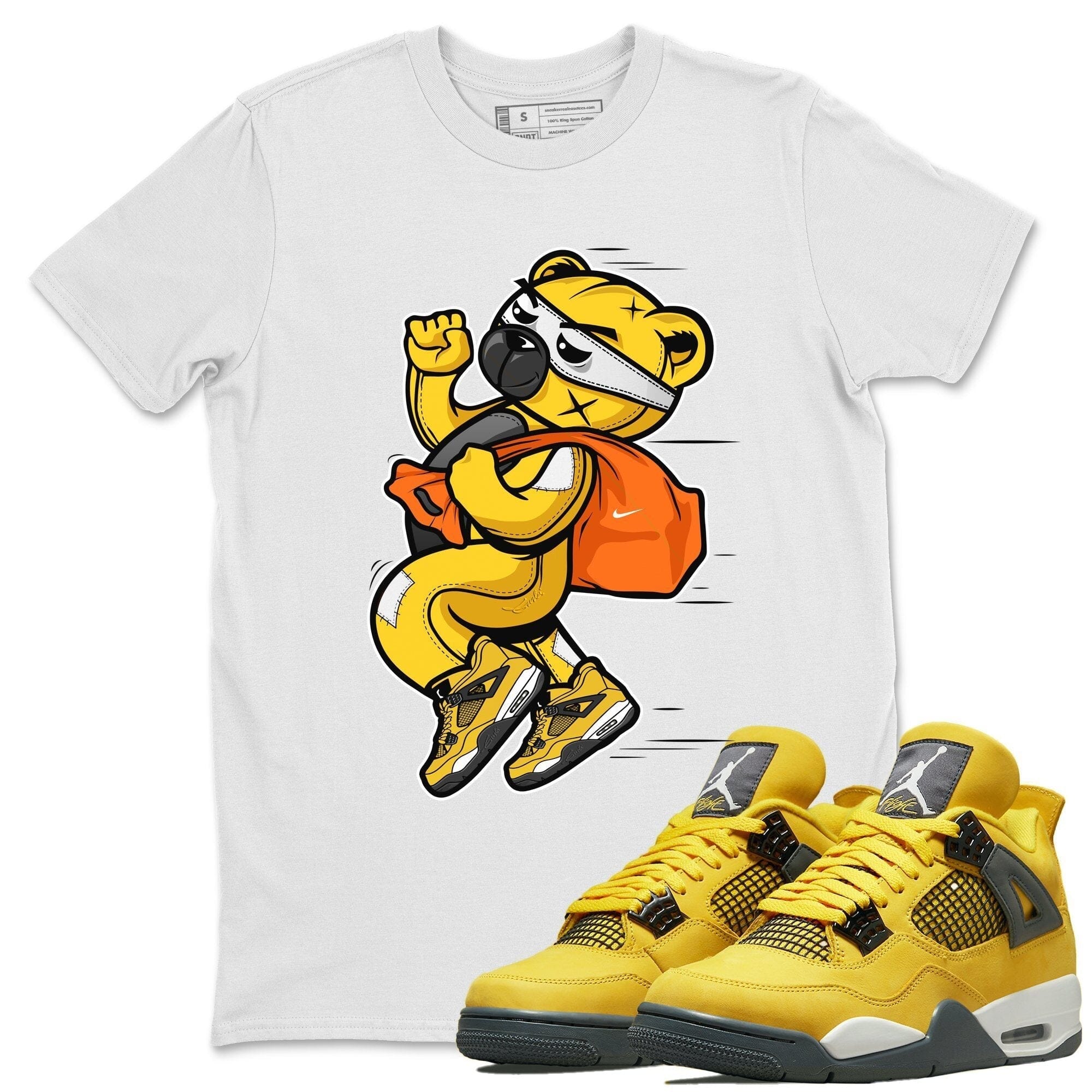 Jordan 4 Lightning Shirt To Match Jordans Thief Bear Sneaker Tees Jordan 4 Lightning Drip Gear Zone Sneaker Matching Clothing Unisex Shirts