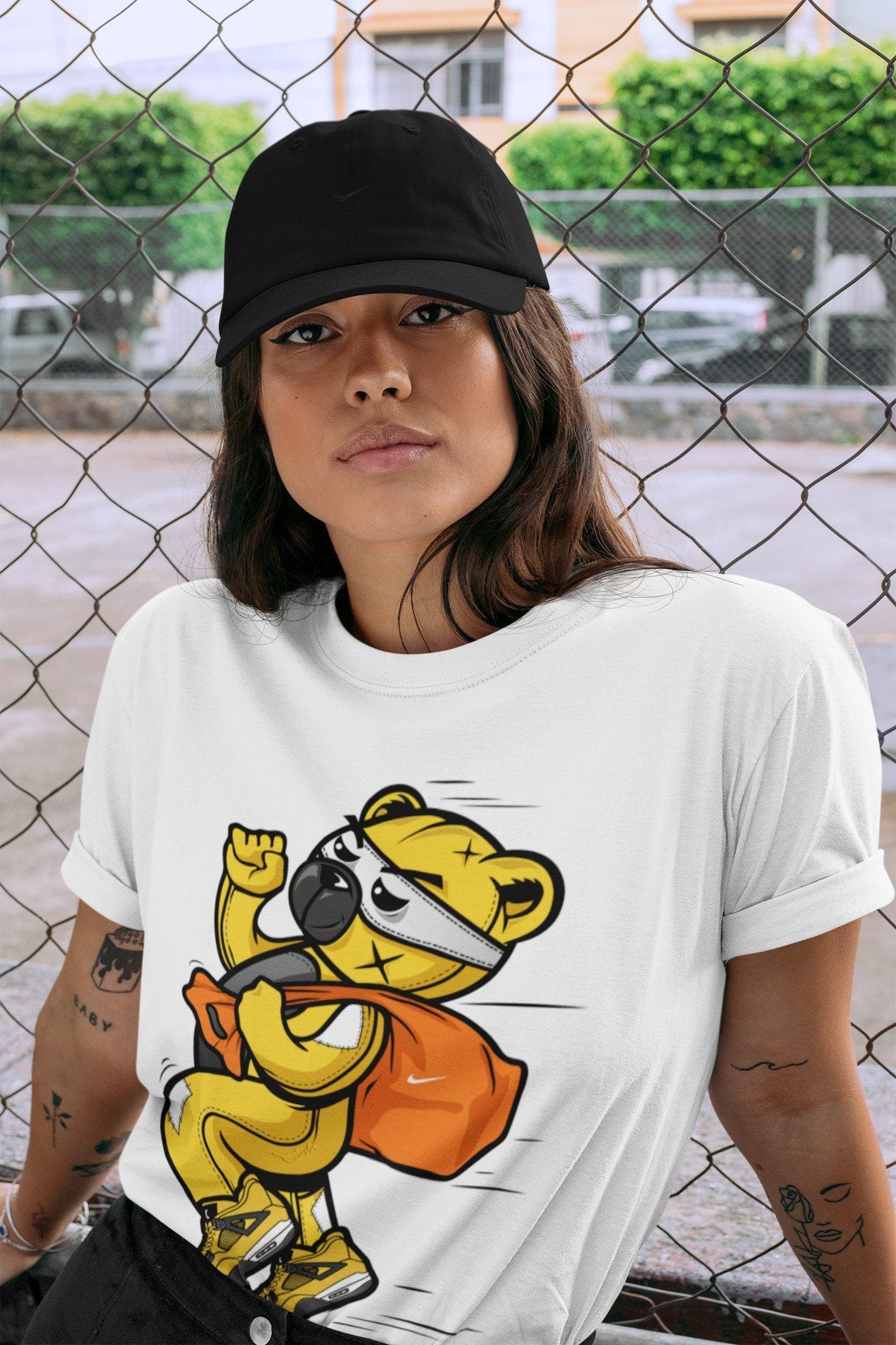 Jordan 4 Lightning Shirt To Match Jordans Thief Bear Sneaker Tees Jordan 4 Lightning Drip Gear Zone Sneaker Matching Clothing Unisex Shirts