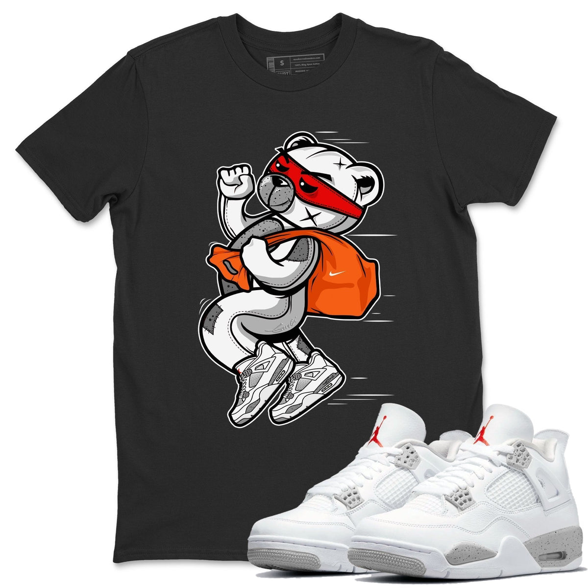 Jordan 4 Tech Grey Shirt To Match Jordans Thief Bear Sneaker Tees Jordan 4 Tech Grey Drip Gear Zone Sneaker Matching Clothing Unisex Shirts