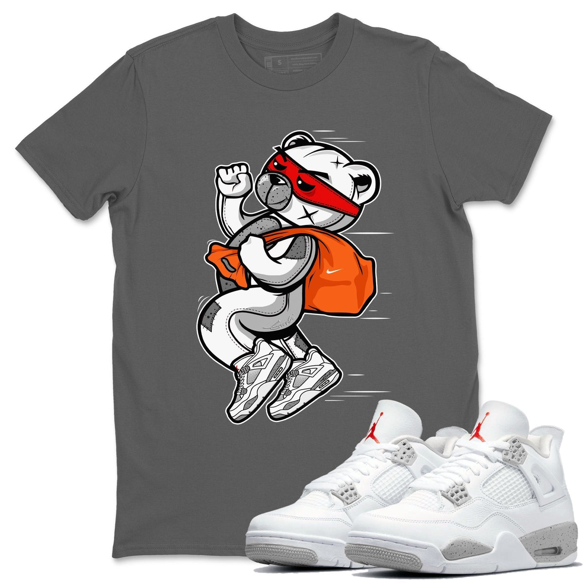 Jordan 4 Tech Grey Shirt To Match Jordans Thief Bear Sneaker Tees Jordan 4 Tech Grey Drip Gear Zone Sneaker Matching Clothing Unisex Shirts