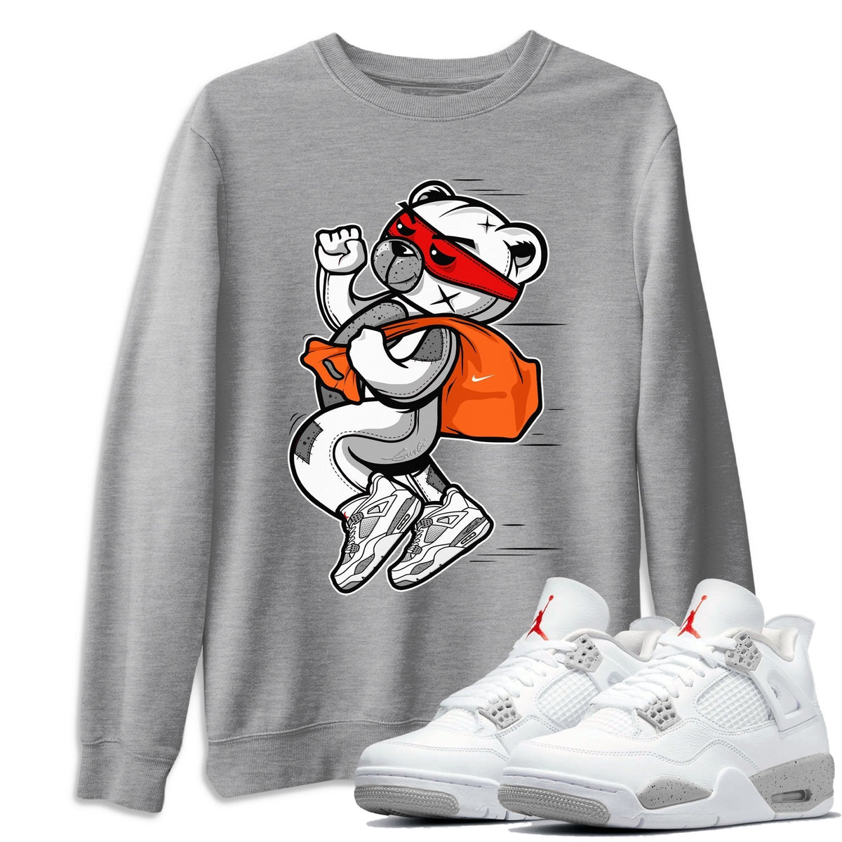 Jordan 4 Tech Grey Shirt To Match Jordans Thief Bear Sneaker Tees Jordan 4 Tech Grey Drip Gear Zone Sneaker Matching Clothing Unisex Shirts