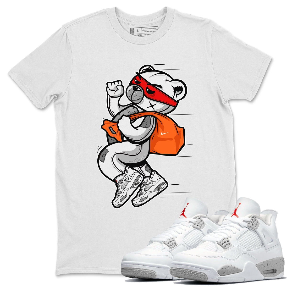 Jordan 4 Tech Grey Shirt To Match Jordans Thief Bear Sneaker Tees Jordan 4 Tech Grey Drip Gear Zone Sneaker Matching Clothing Unisex Shirts