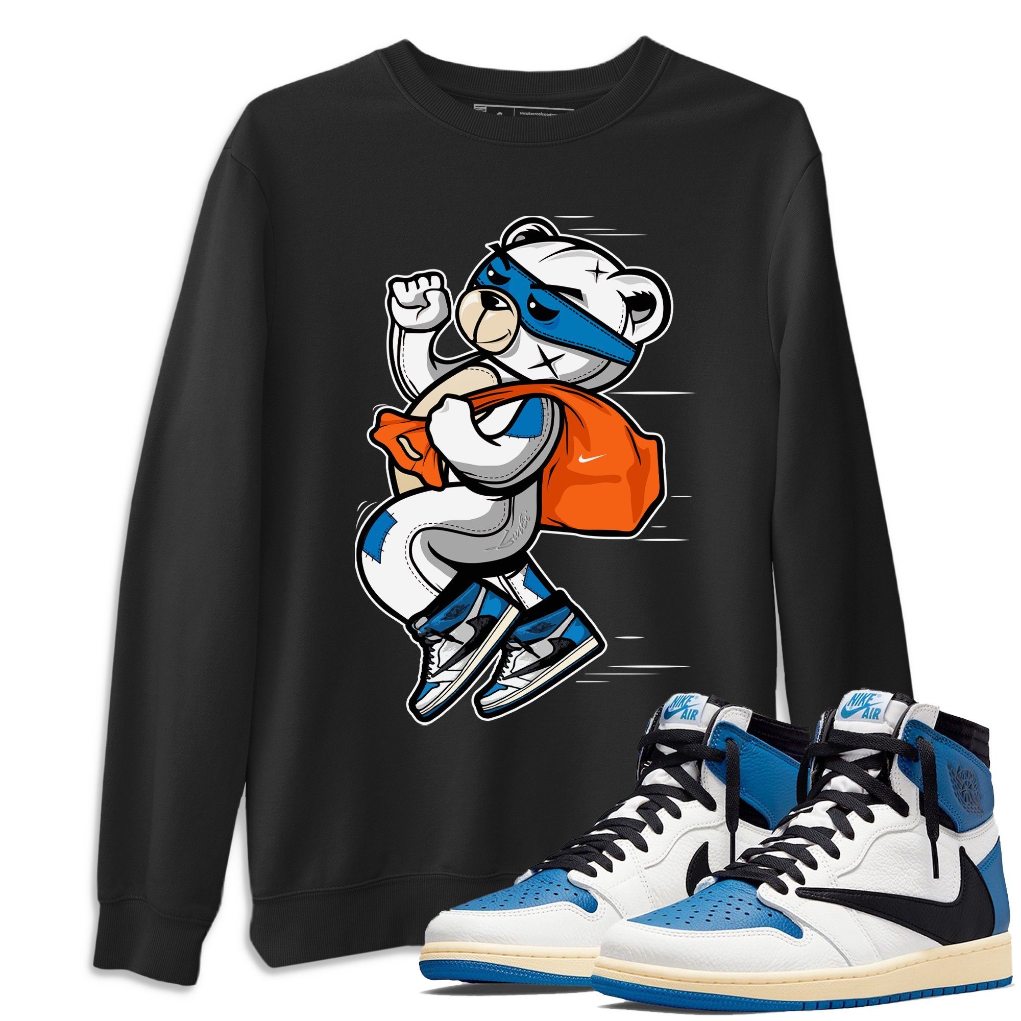 Jordan 1 Travis Scott Fragment Shirt To Match Jordans Thief Bear Sneaker Tees Jordan 1 Travis Scott Fragment Drip Gear Zone Sneaker Matching Clothing Unisex Shirts