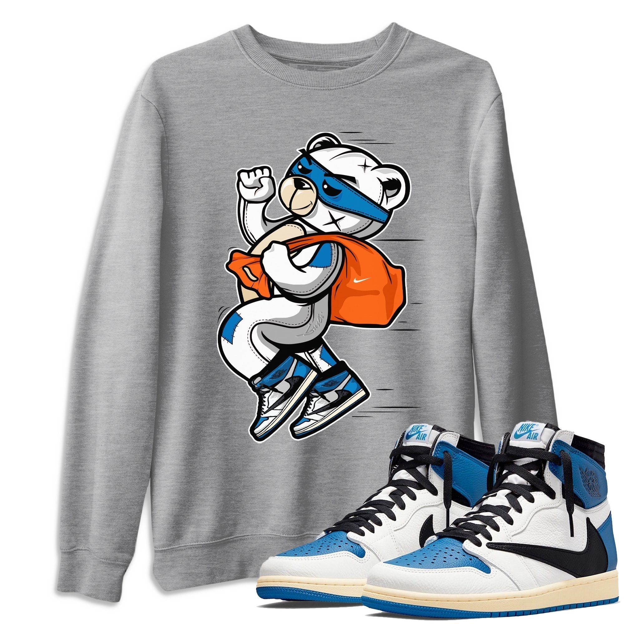 Jordan 1 Travis Scott Fragment Shirt To Match Jordans Thief Bear Sneaker Tees Jordan 1 Travis Scott Fragment Drip Gear Zone Sneaker Matching Clothing Unisex Shirts
