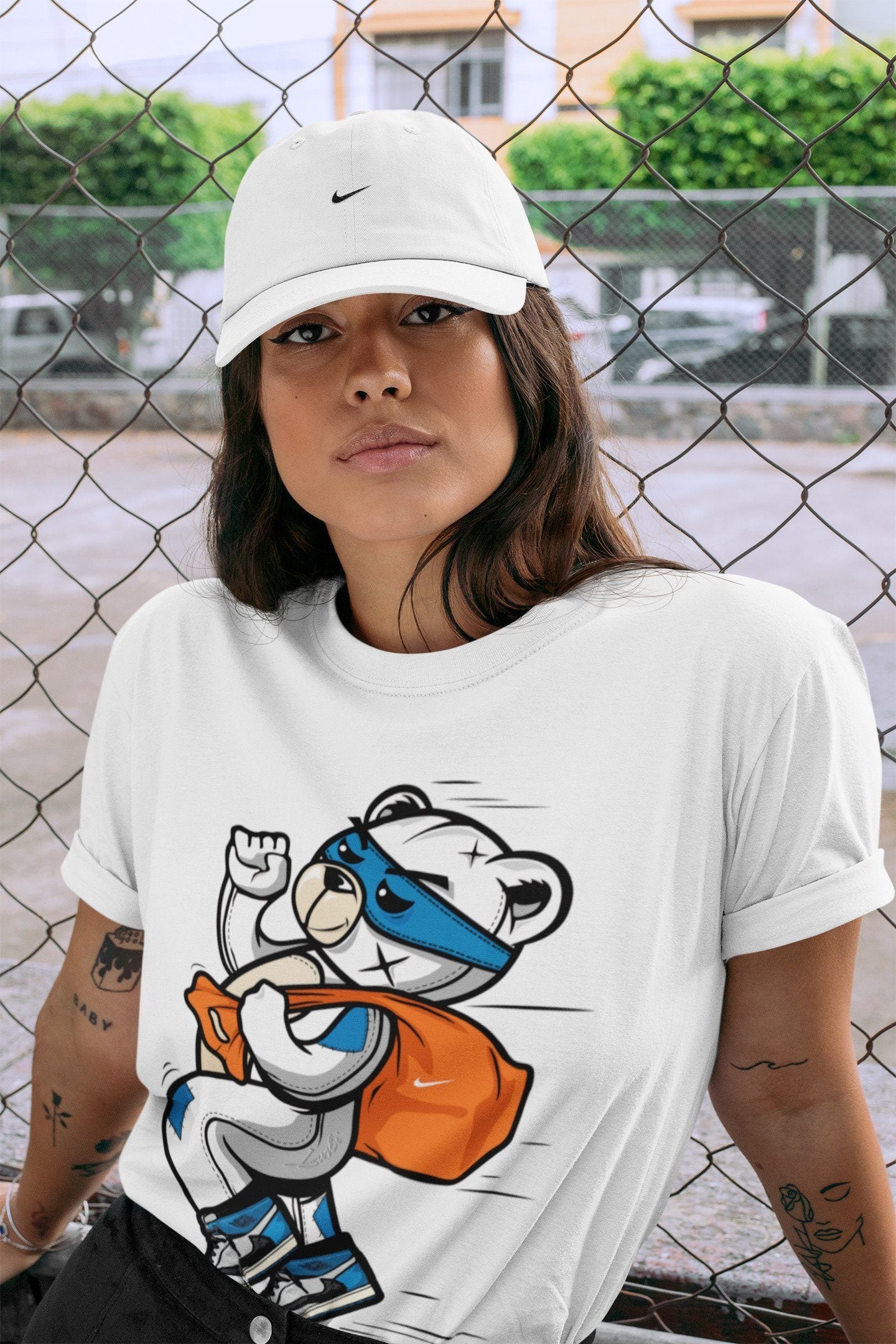 Jordan 1 Travis Scott Fragment Shirt To Match Jordans Thief Bear Sneaker Tees Jordan 1 Travis Scott Fragment Drip Gear Zone Sneaker Matching Clothing Unisex Shirts