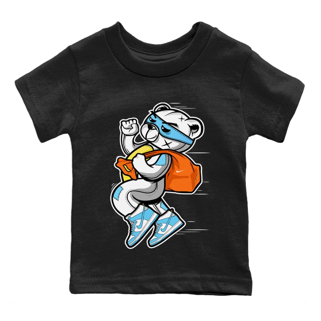 Dunk Blue Chill Sneaker Match Tees Thief Bear Sneaker Tees Dunk Blue Chill Jordan to match sneaker T-Shirt Kids Shirts